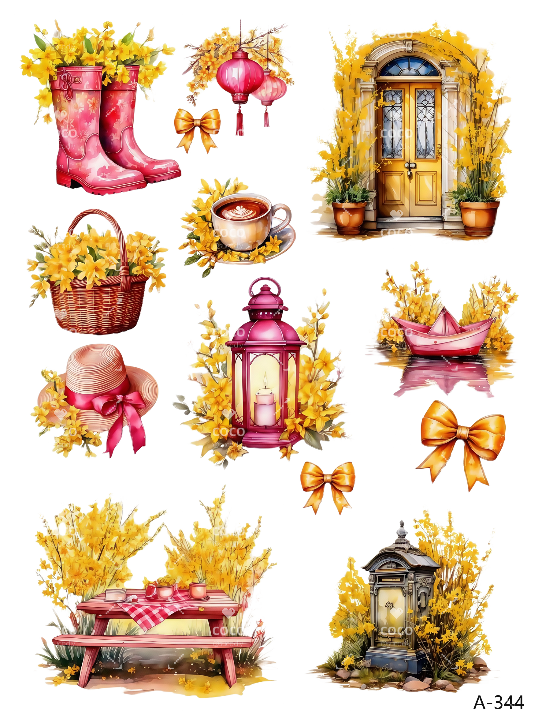 A343-A346 embossed sticker A344 embossed sticker