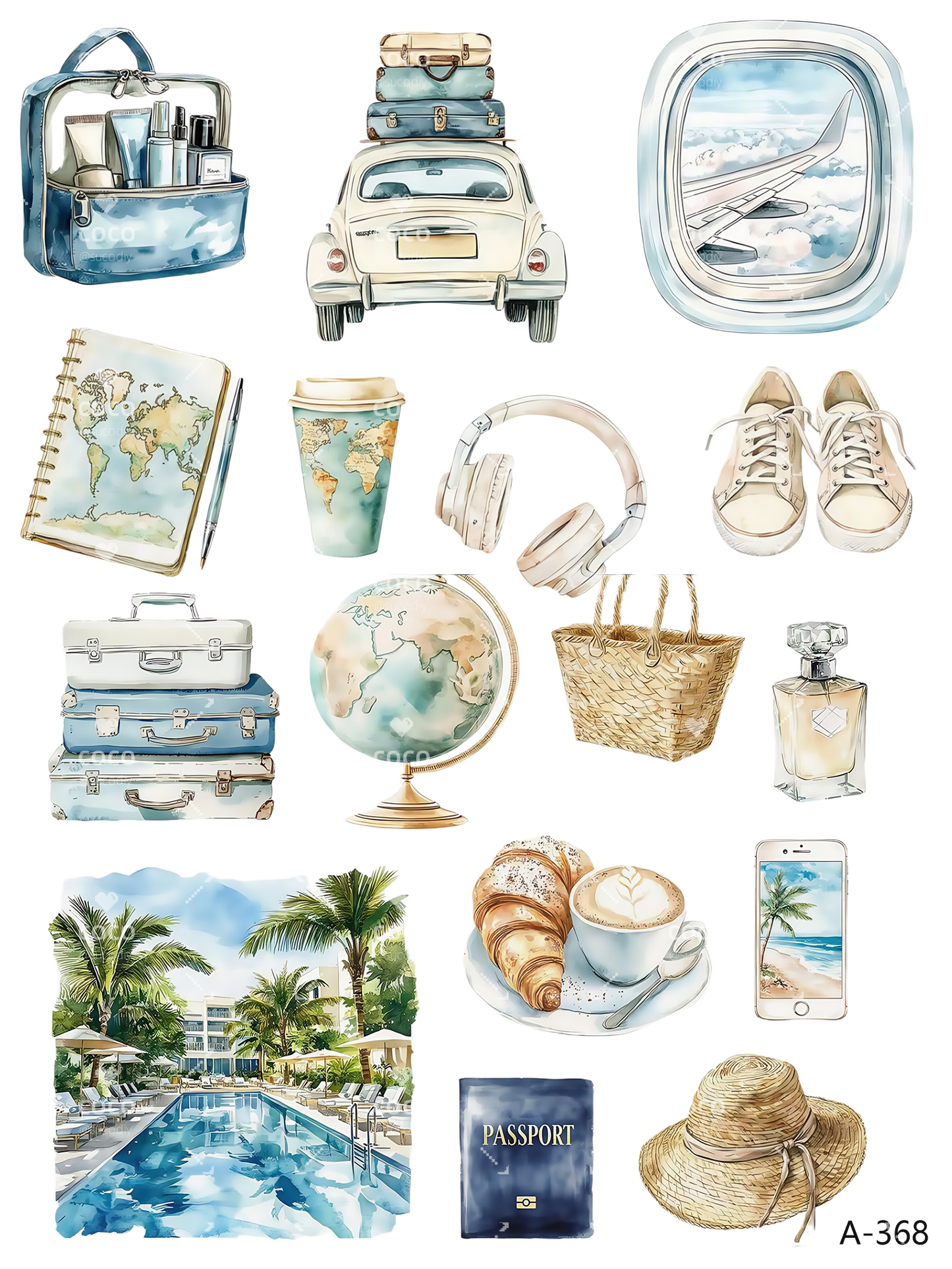 A367-A369 embossed sticker A368 embossed sticker