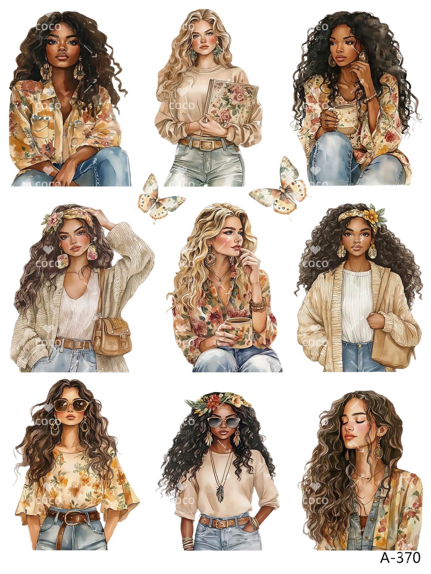 A370-A375 embossed sticker A370