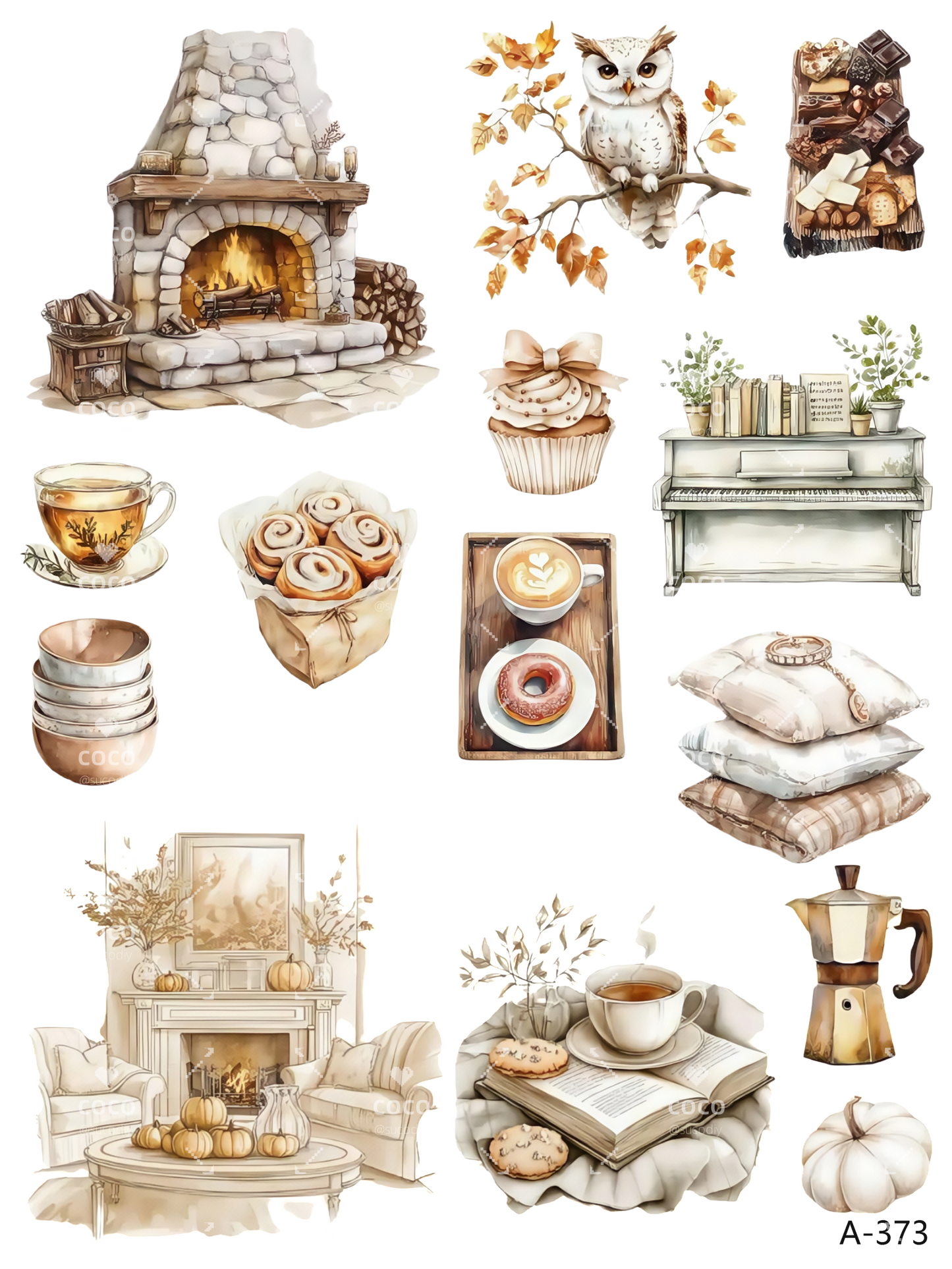 A370-A375 embossed sticker A373