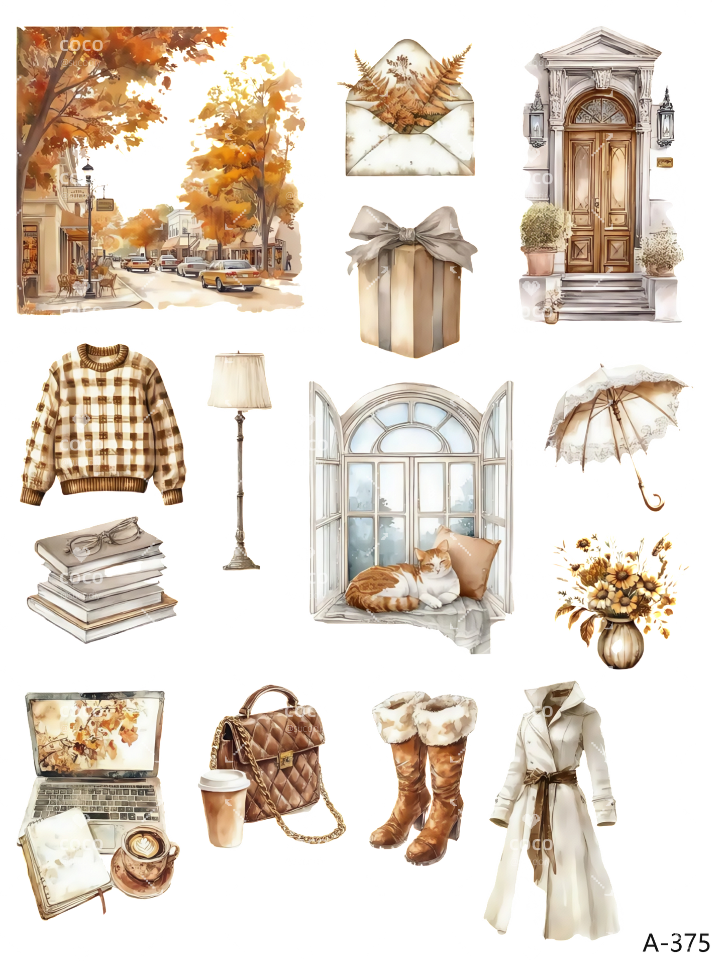 A370-A375 embossed sticker A375