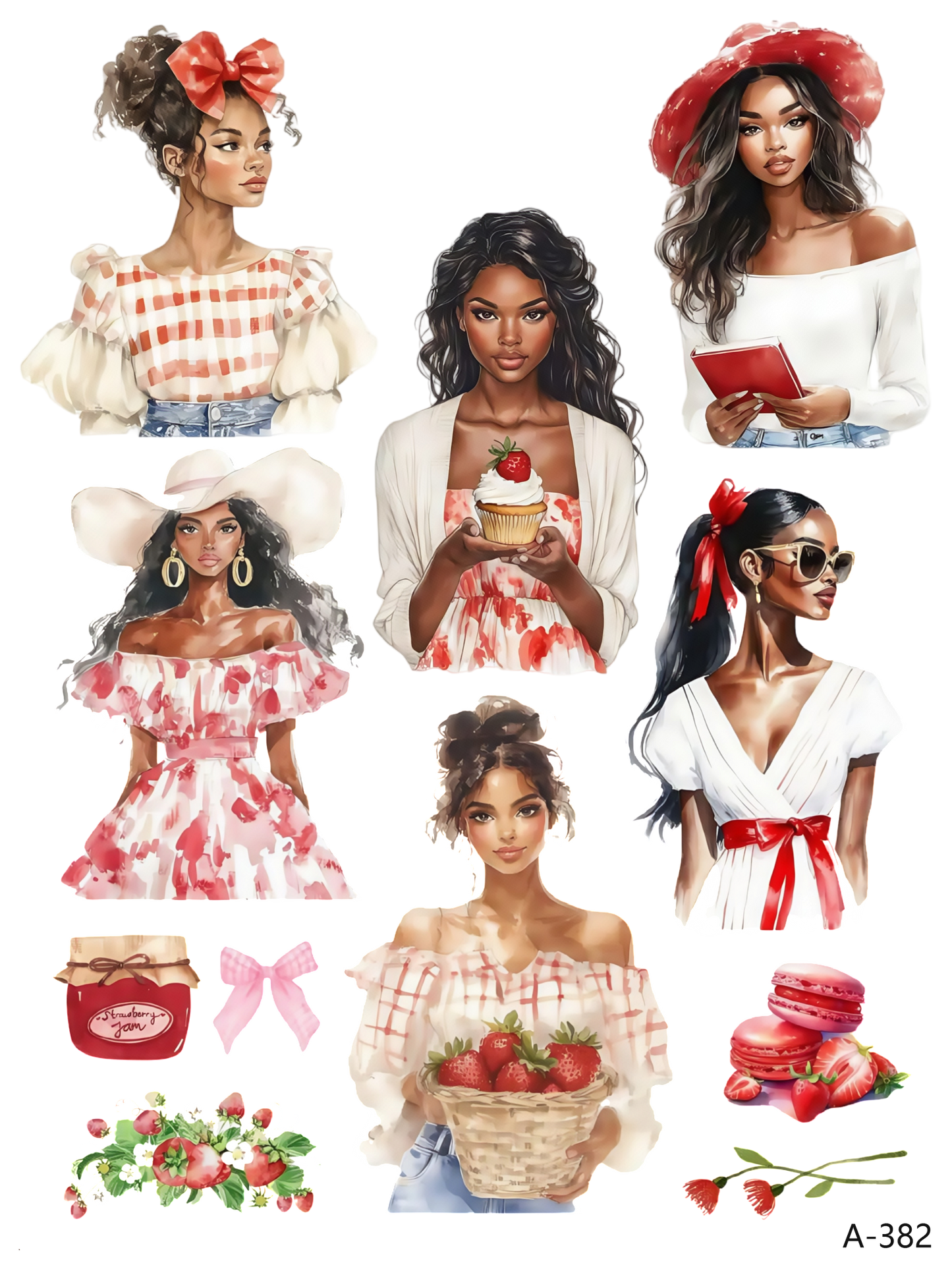 A382-A385 embossed sticker