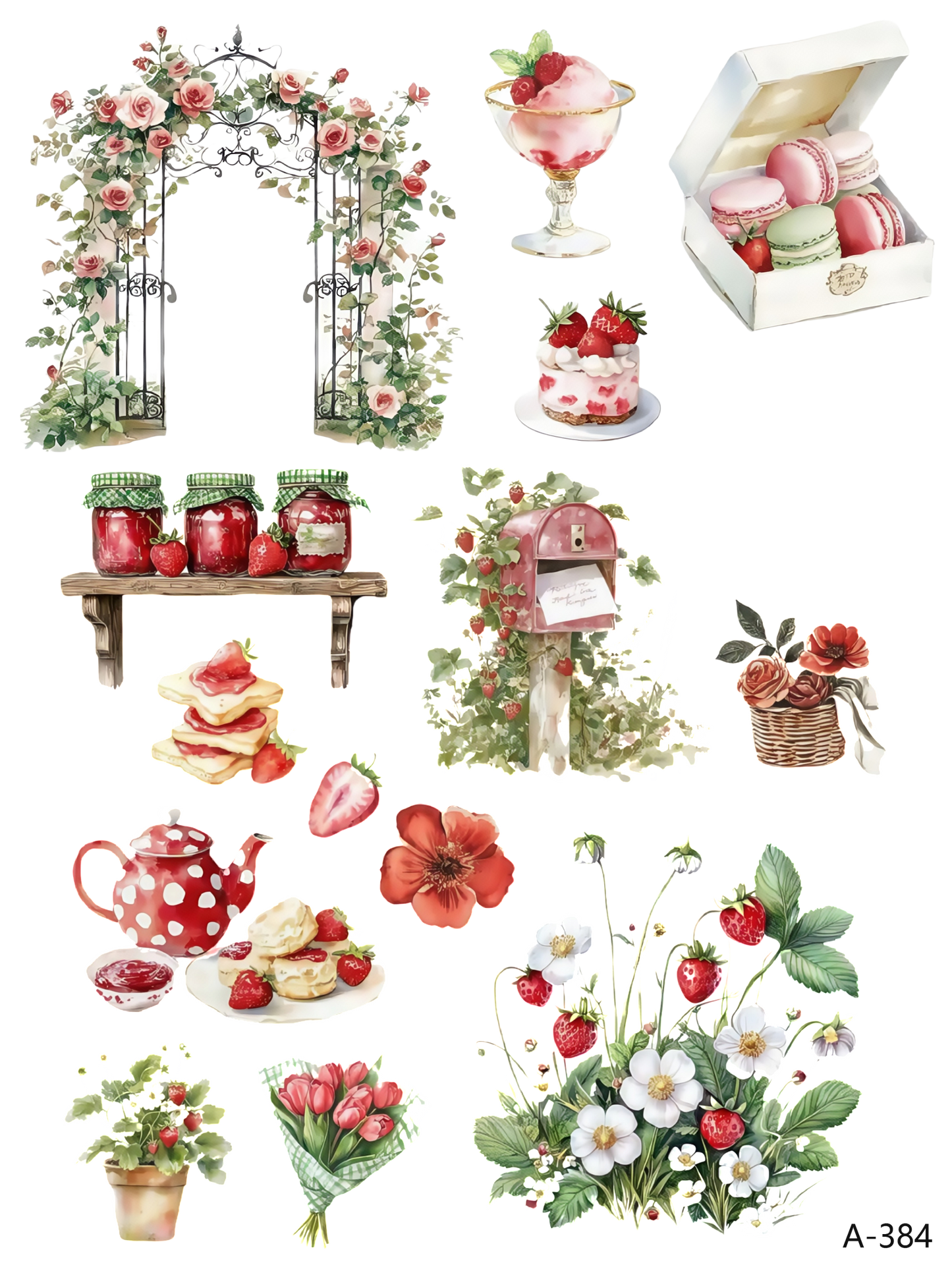 A382-A385 embossed sticker