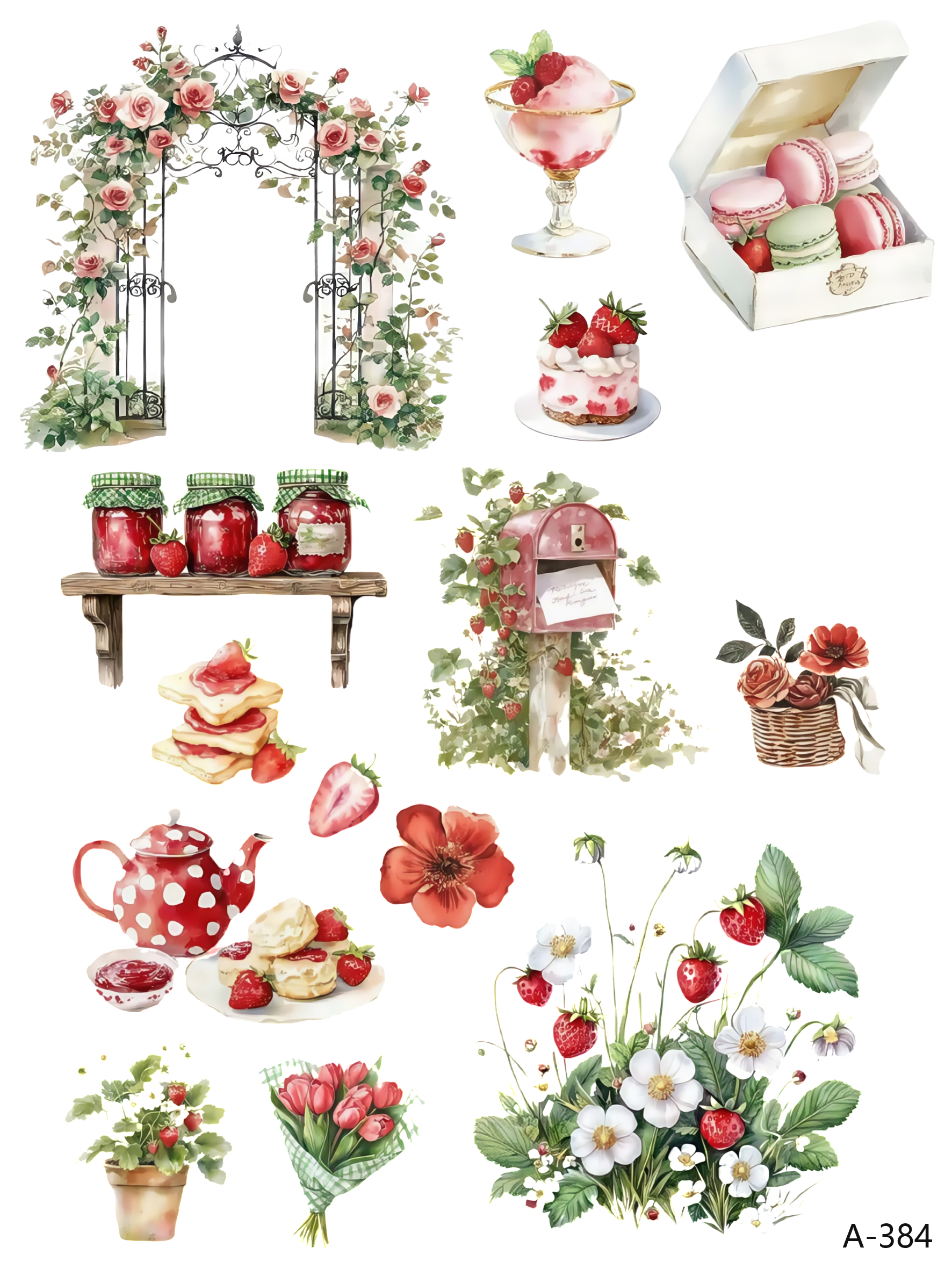 A382-A385 embossed sticker