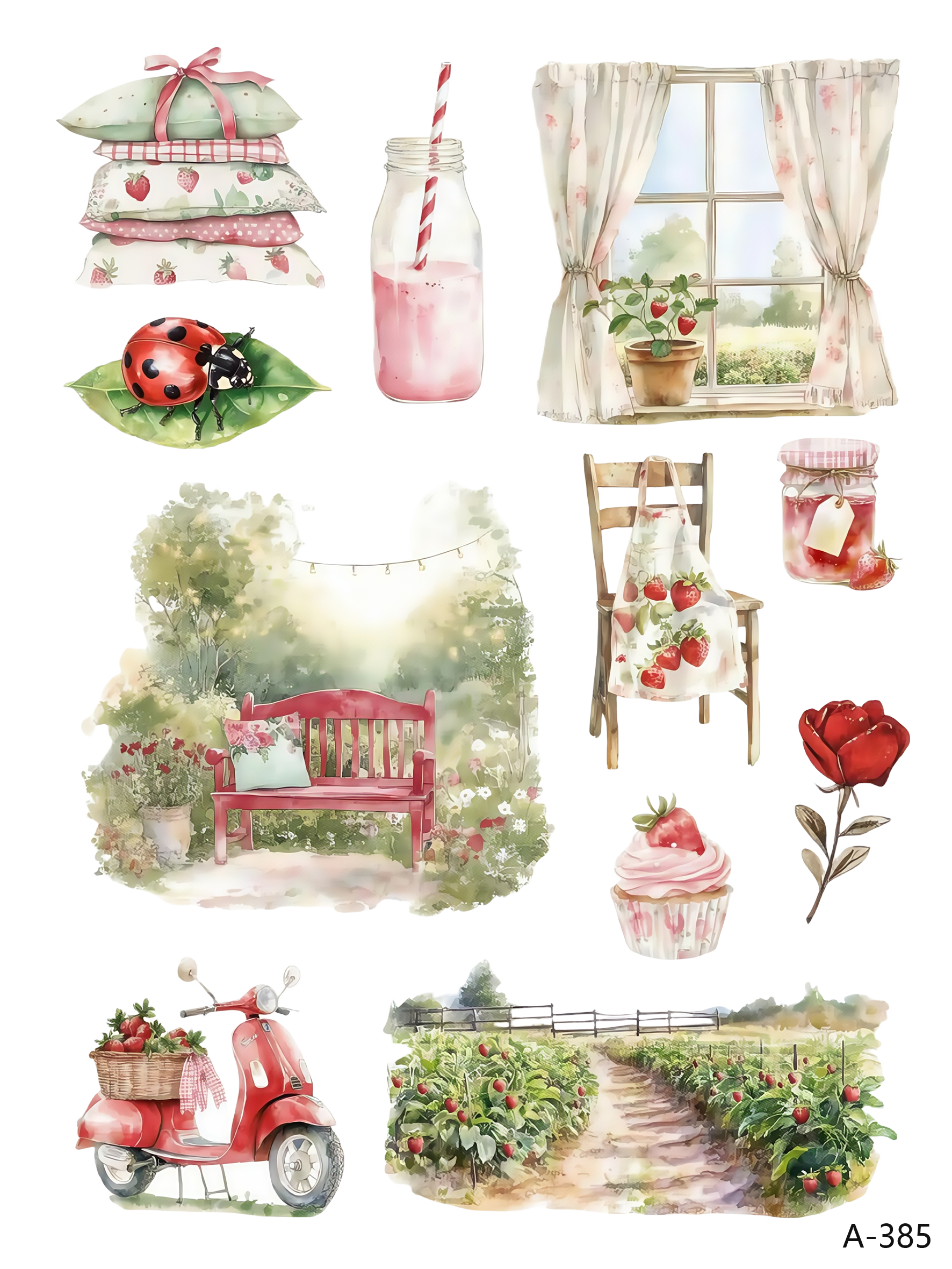 A382-A385 embossed sticker