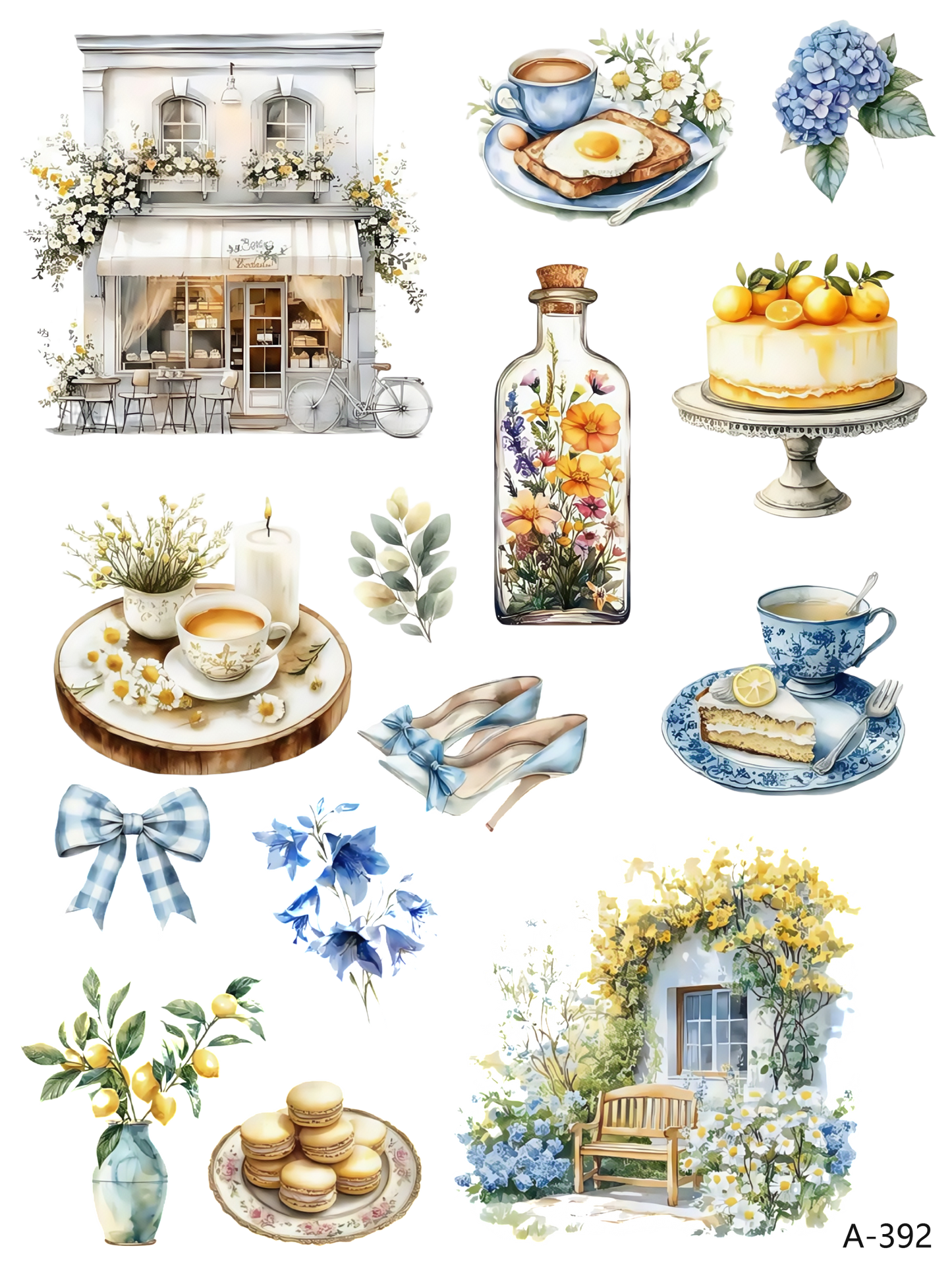 A389-A402 embossed sticker A392 embossed sticker