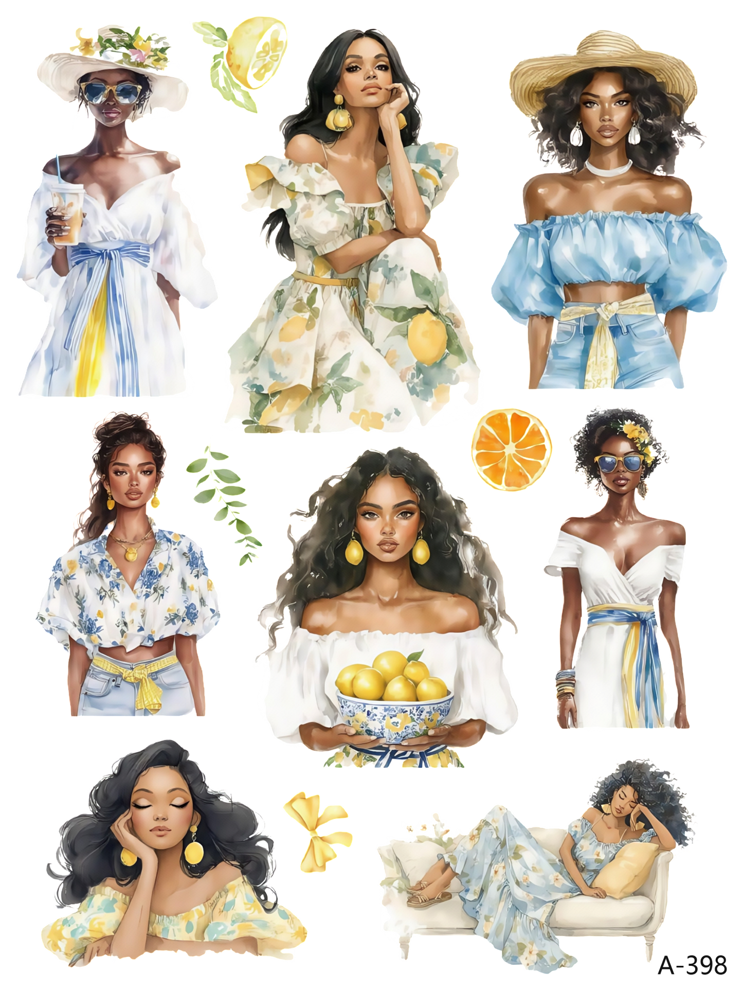 A389-A402 embossed sticker A398 embossed sticker