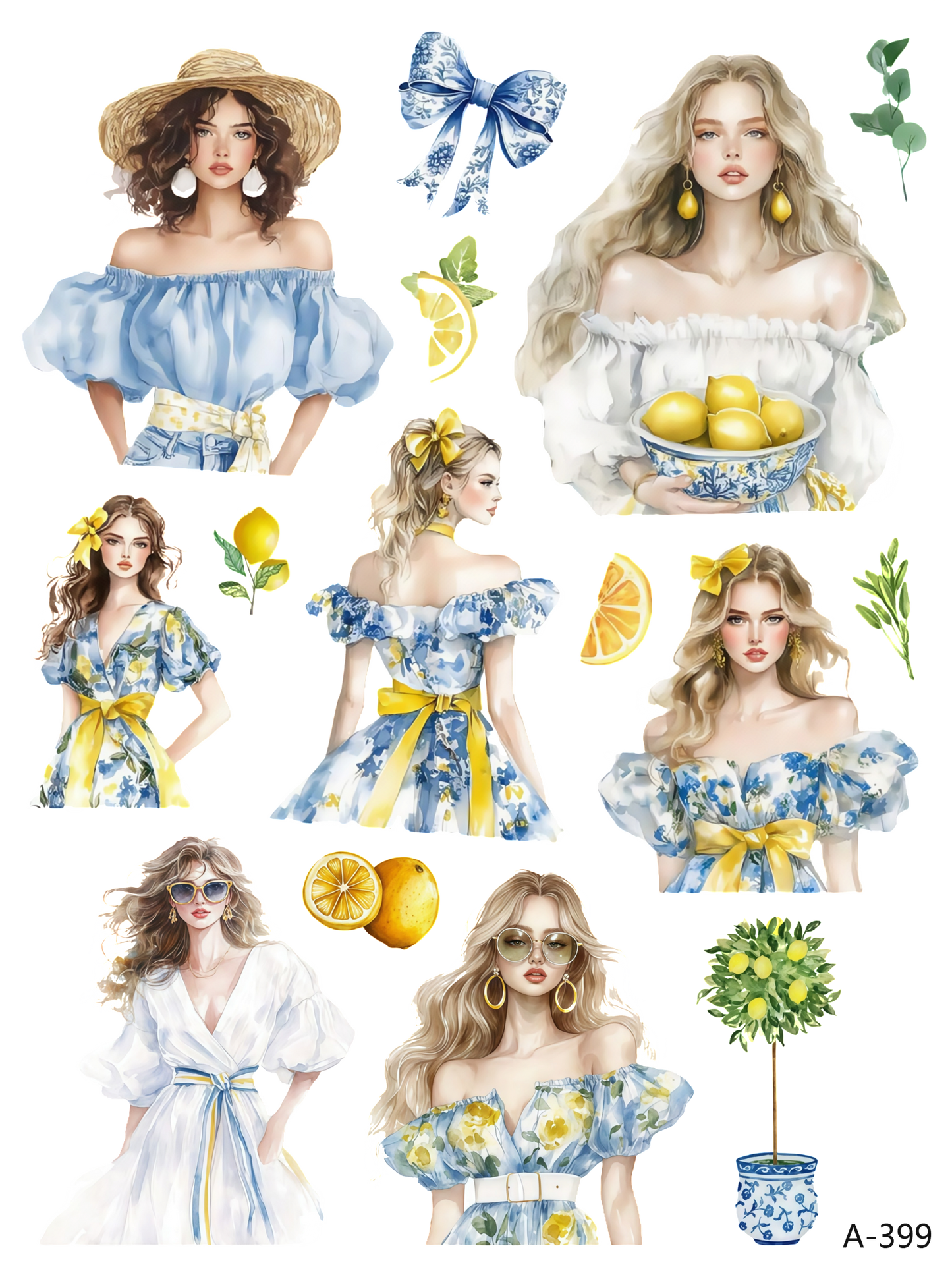 A389-A402 embossed sticker A399 embossed sticker