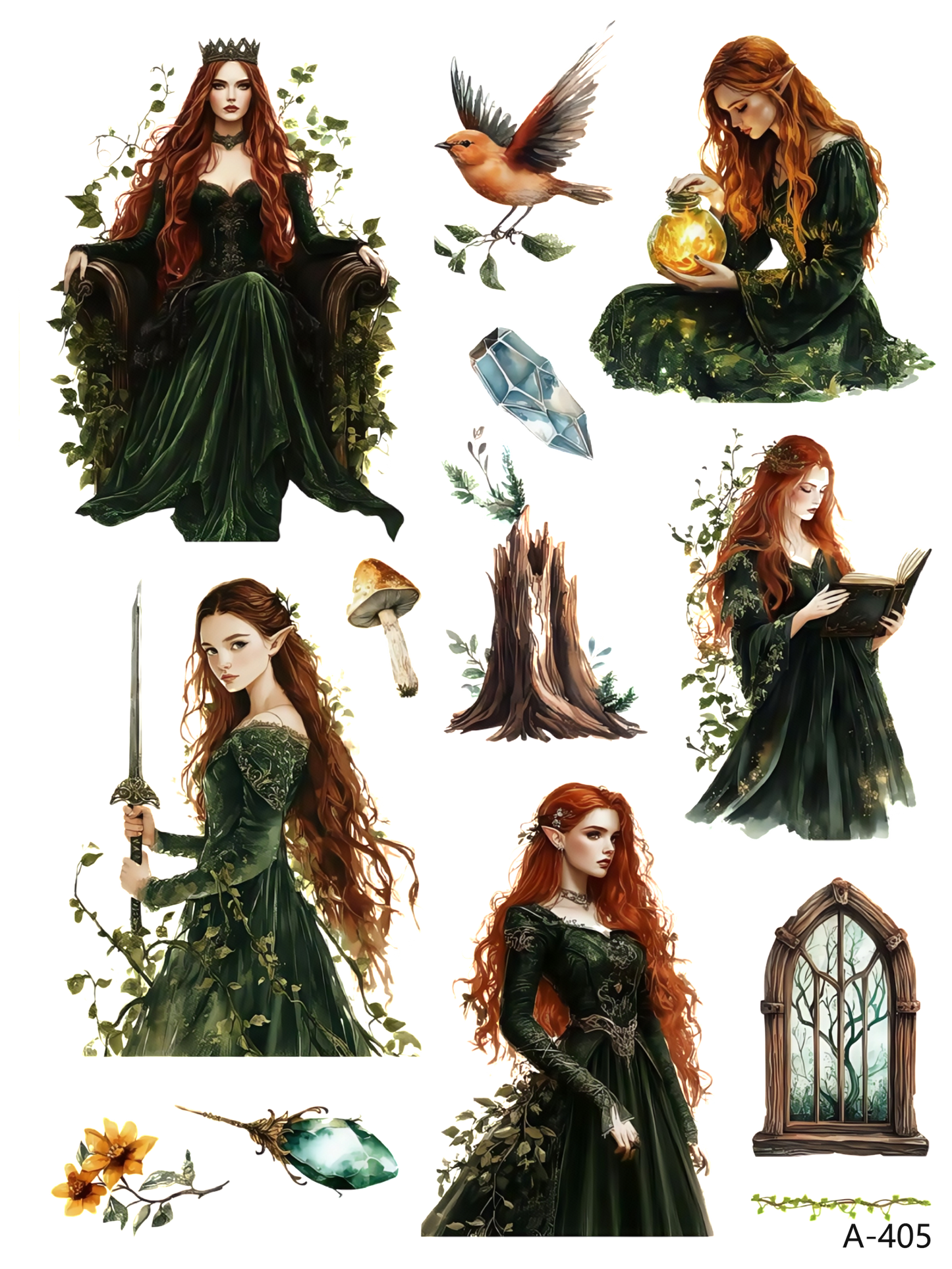 A404-A409 embossed sticker A405 embossed sticker