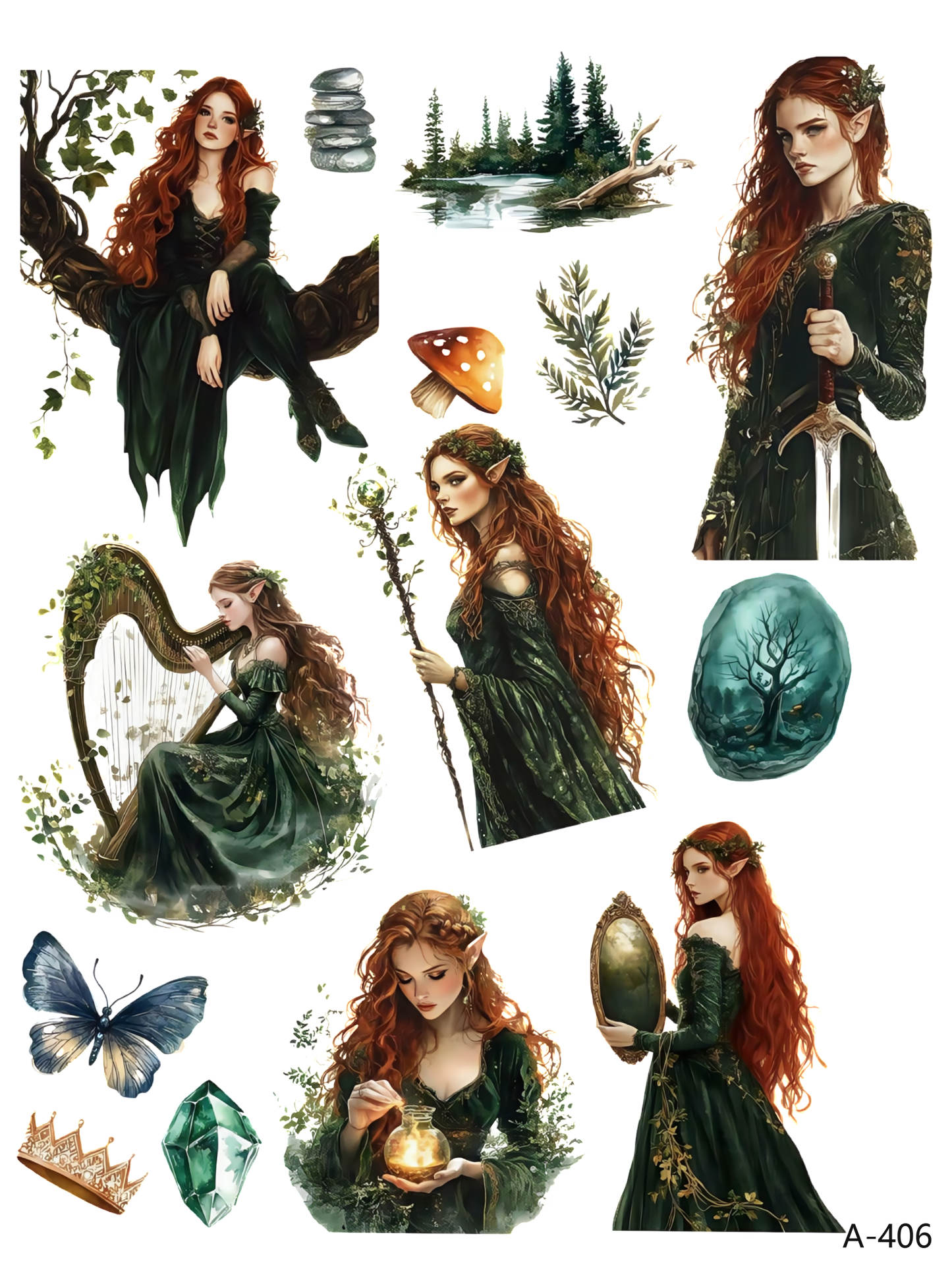 A404-A409 embossed sticker A406 embossed sticker