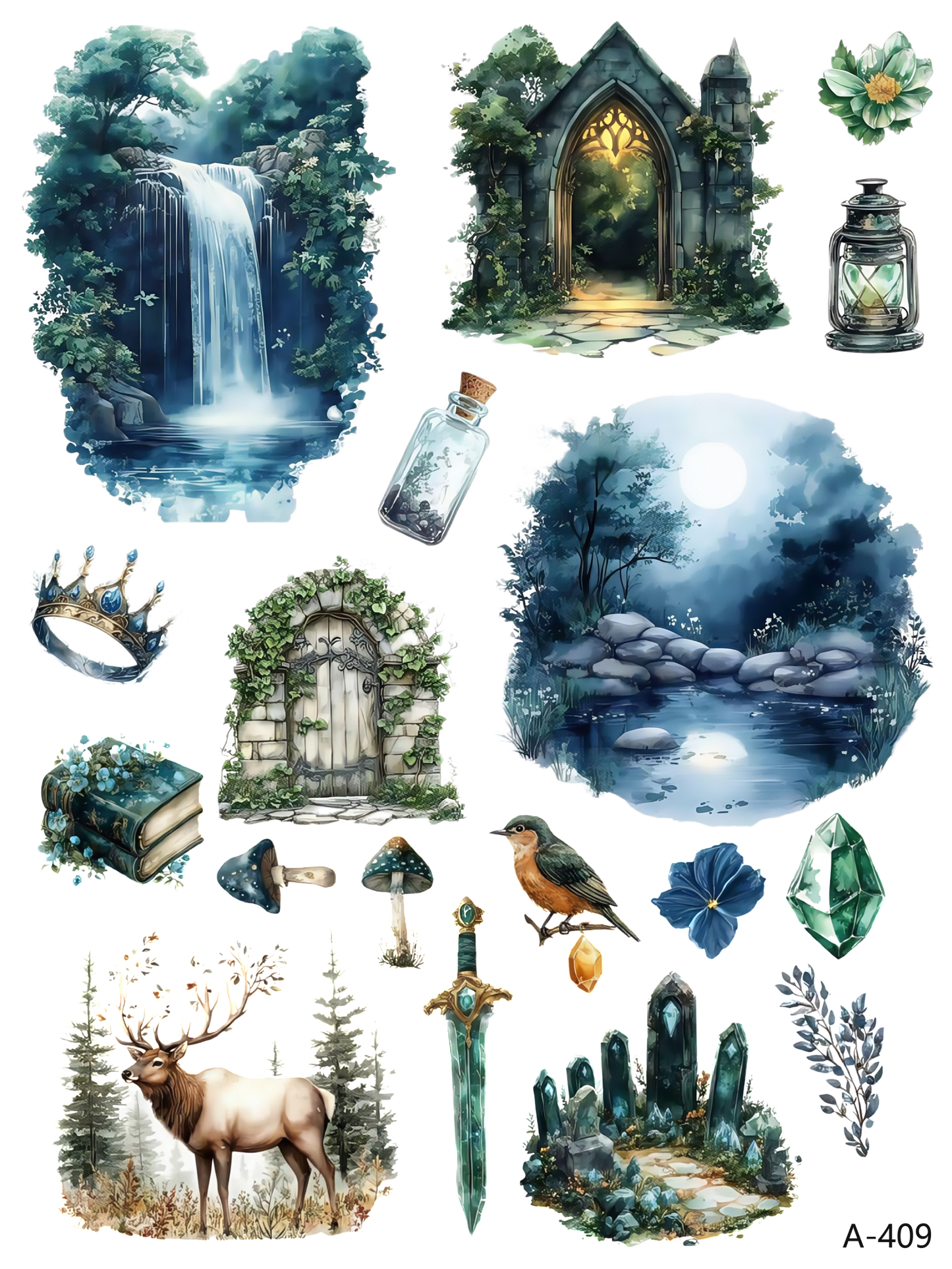 A404-A409 embossed sticker A409 embossed sticker