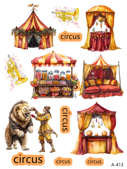 A412-A422 embossed sticker A413 embossed sticker