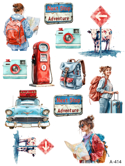 A412-A422 embossed sticker A414 embossed sticker