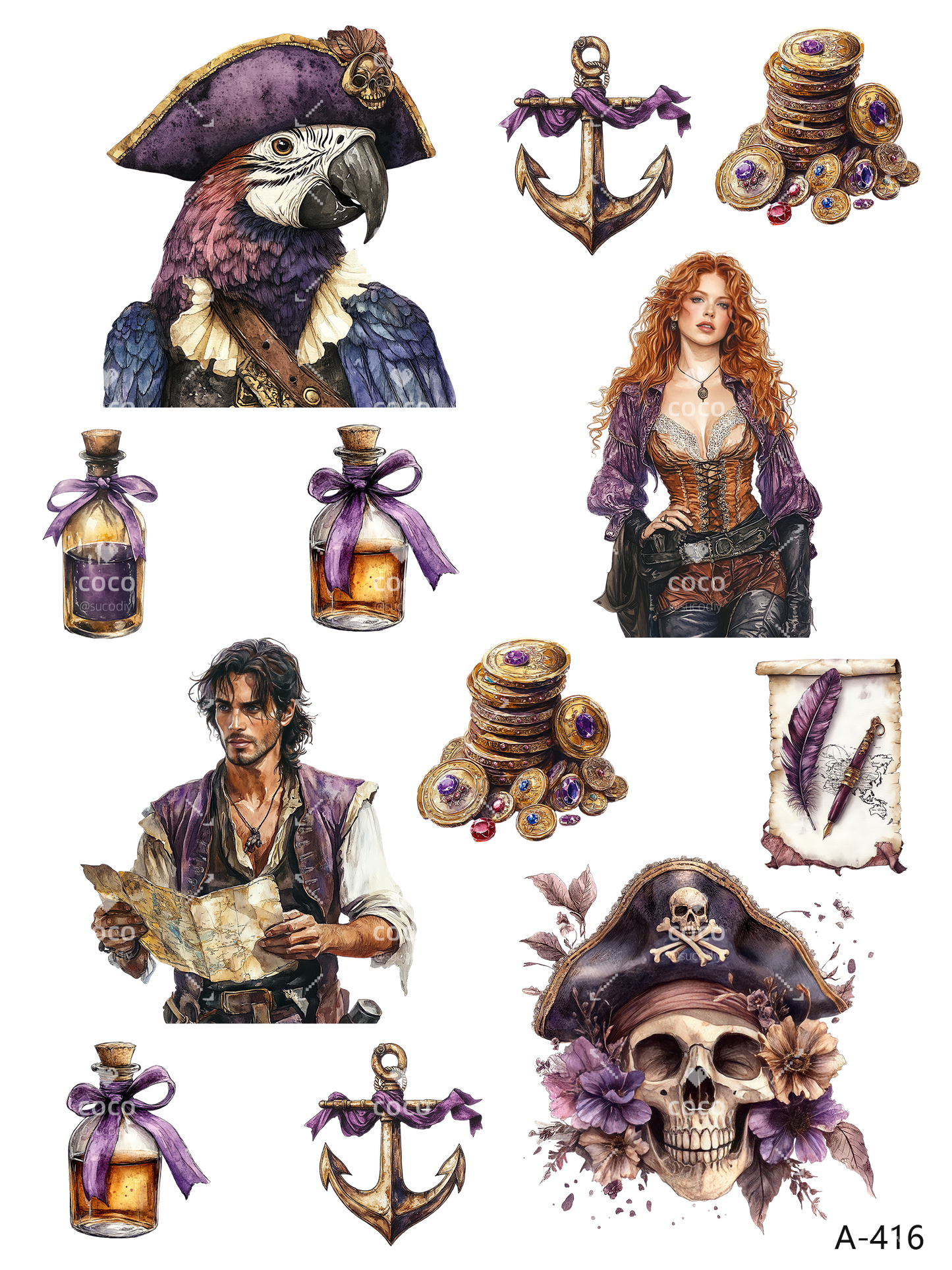 A412-A422 embossed sticker