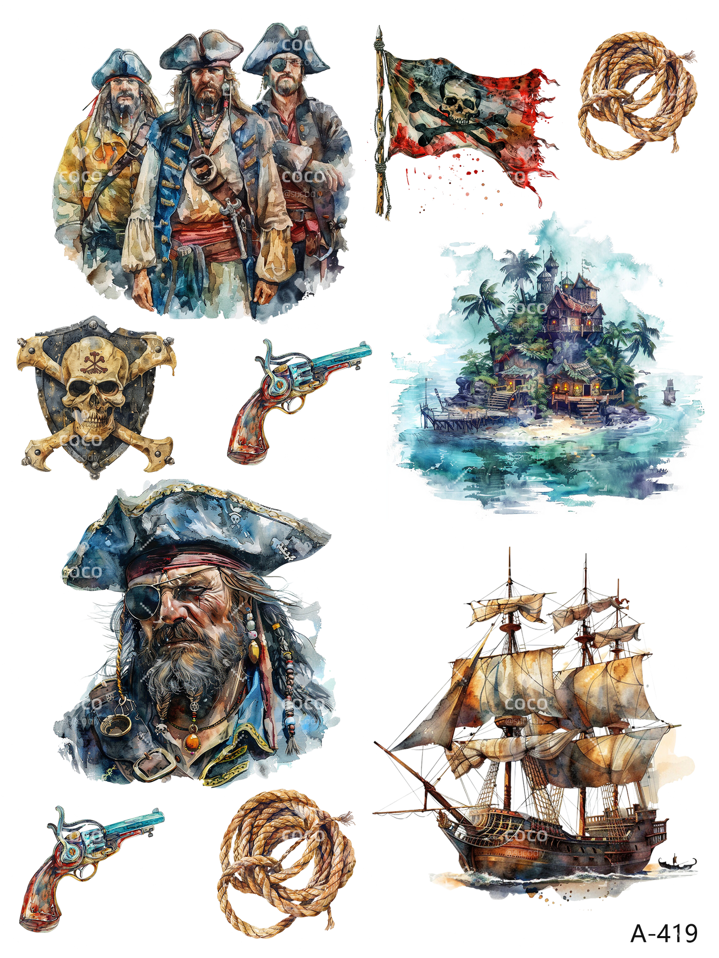 A412-A422 embossed sticker A419 embossed sticker