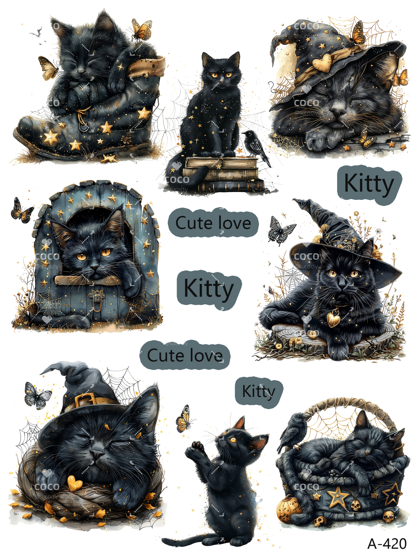 A412-A422 embossed sticker A420 embossed sticker