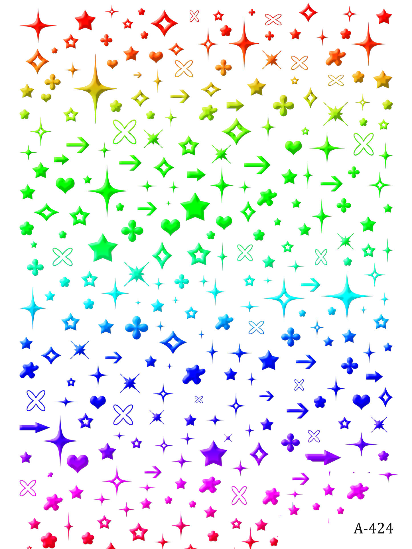 A423-A445 embossed sticker A24 embossed sticker