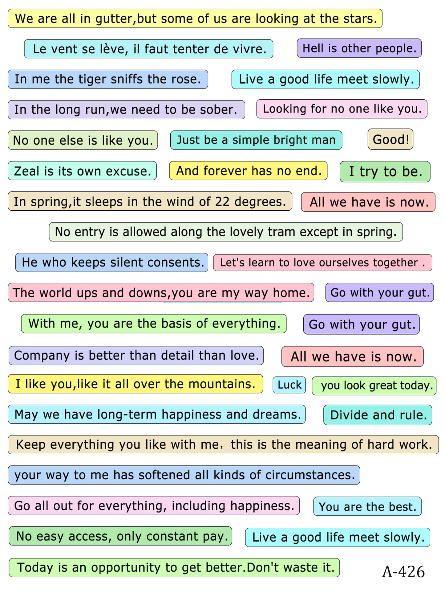 A423-A445 embossed sticker A426embossed sticker