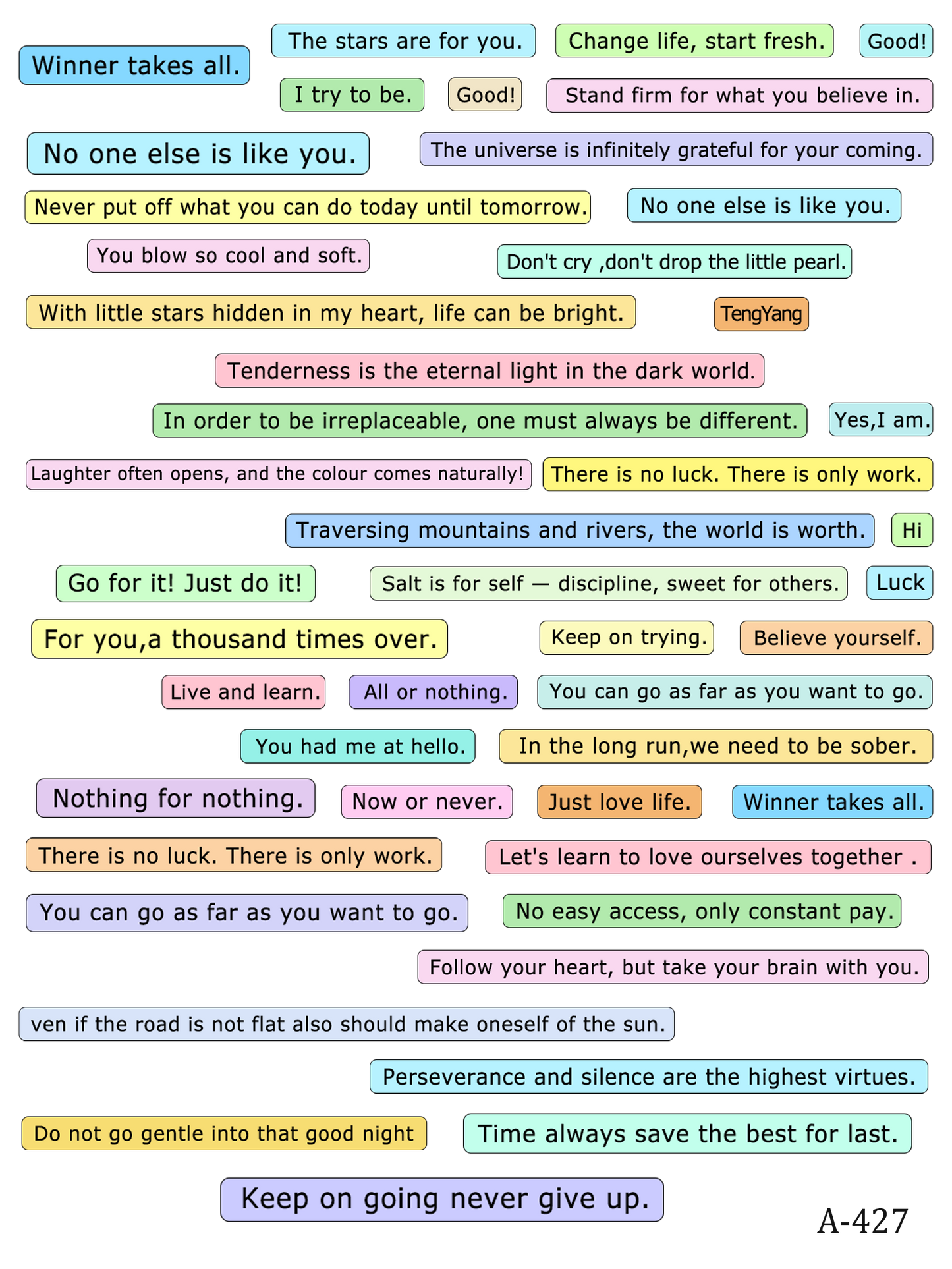 A423-A445 embossed sticker A427embossed sticker