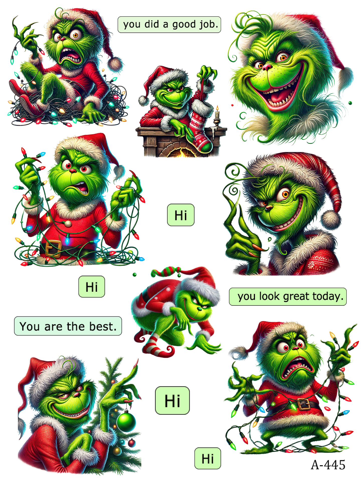 A423-A445 embossed sticker A445 embossed sticker