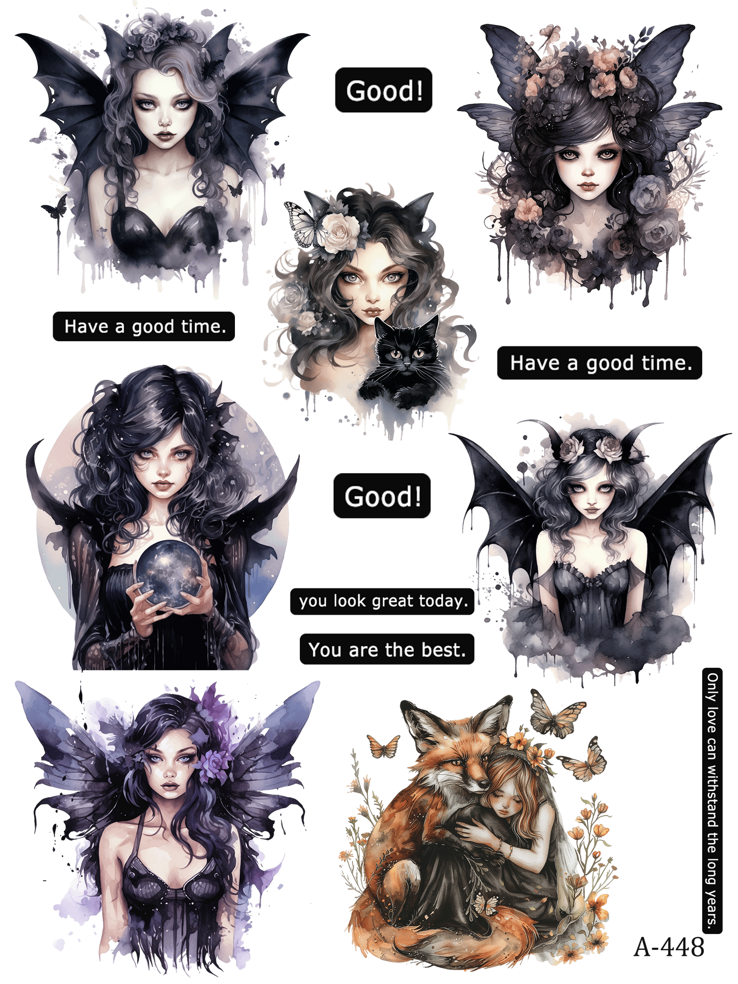 A446-A455 embossed sticker A448 embossed sticker