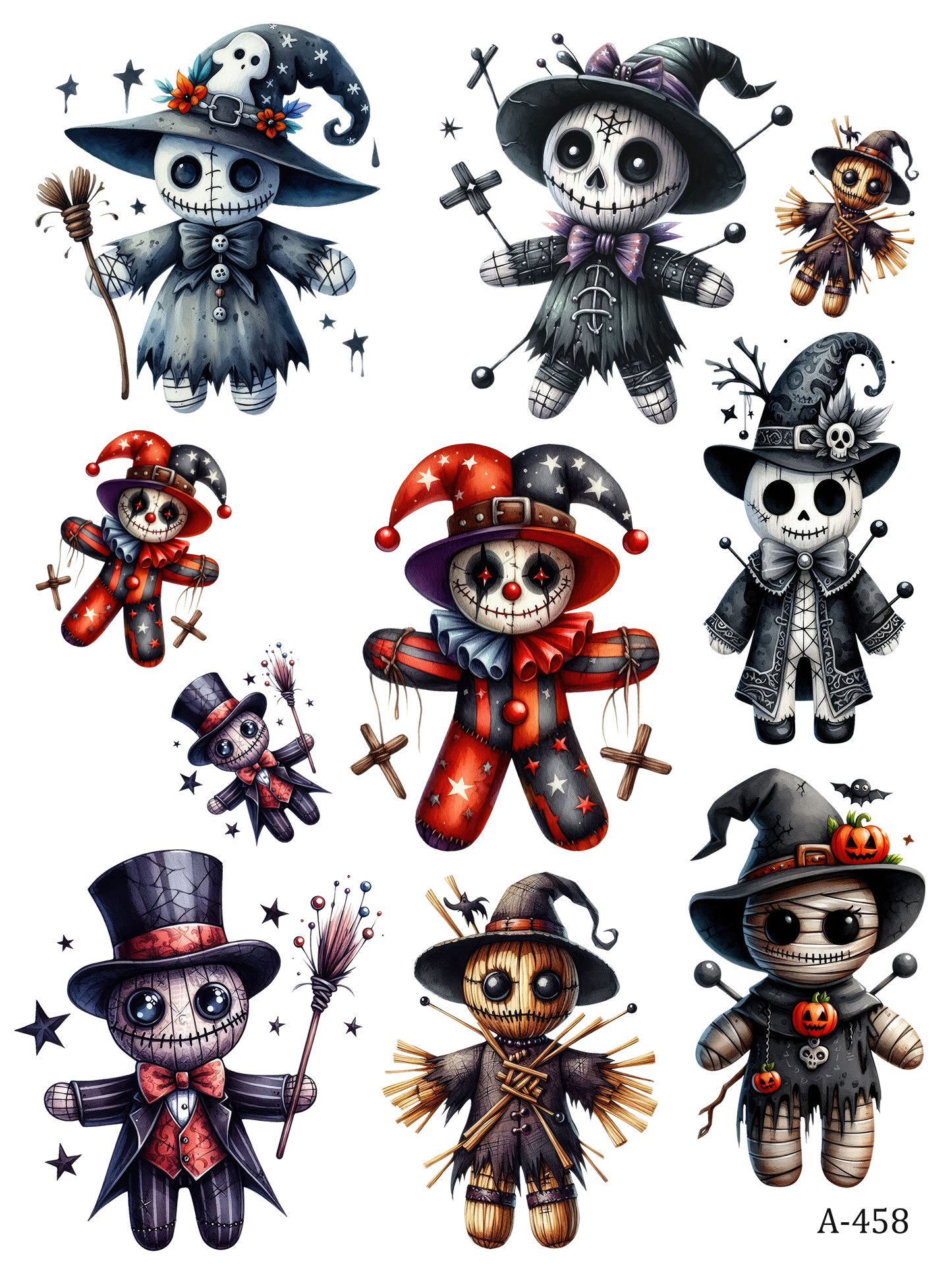 A456-A462 embossed sticker A458 embossed sticker