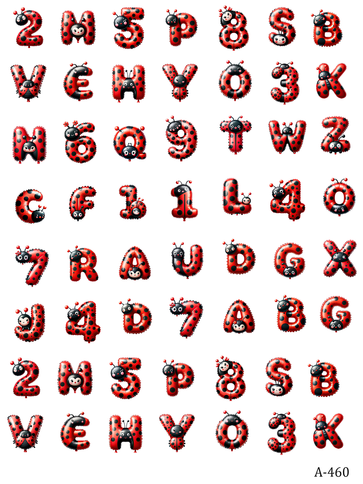 A456-A462 embossed sticker A460 embossed sticker