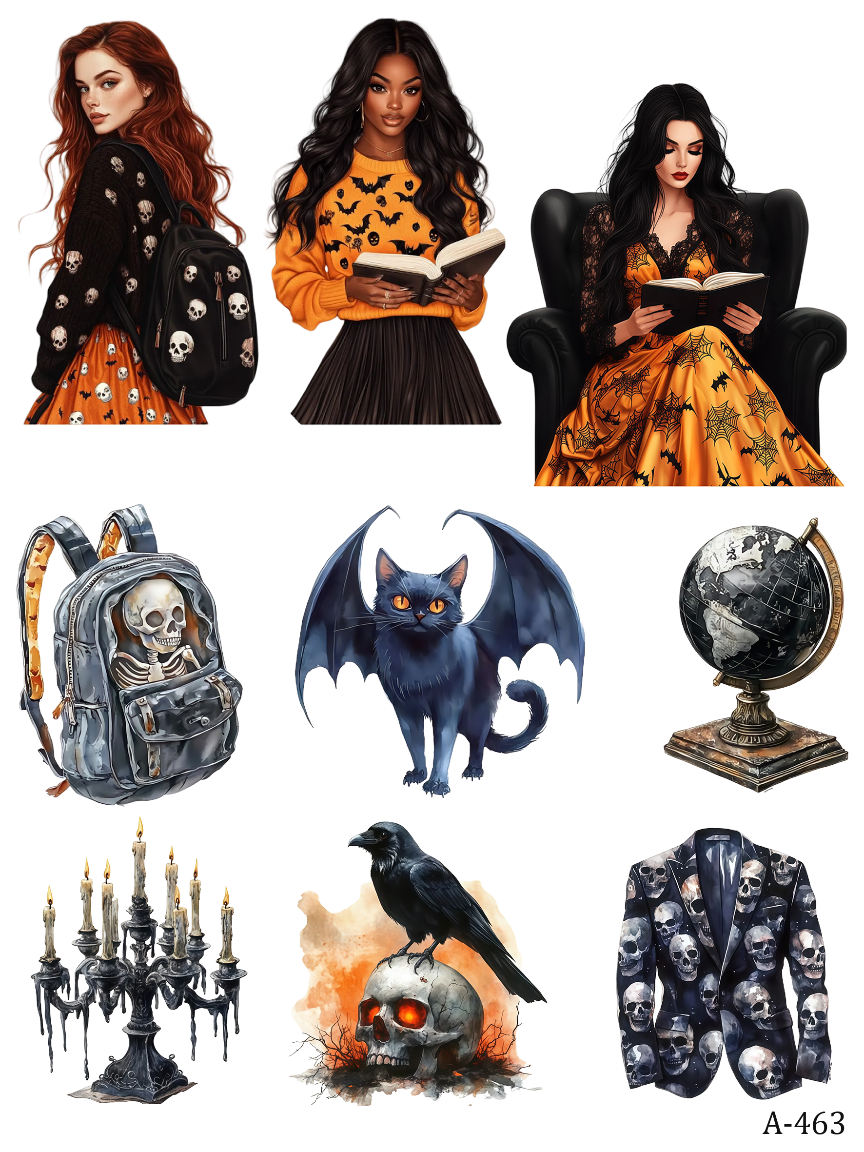 A463-A487 embossed sticker A463 pre-cut embossed sticker (5.91*7.87 inch)