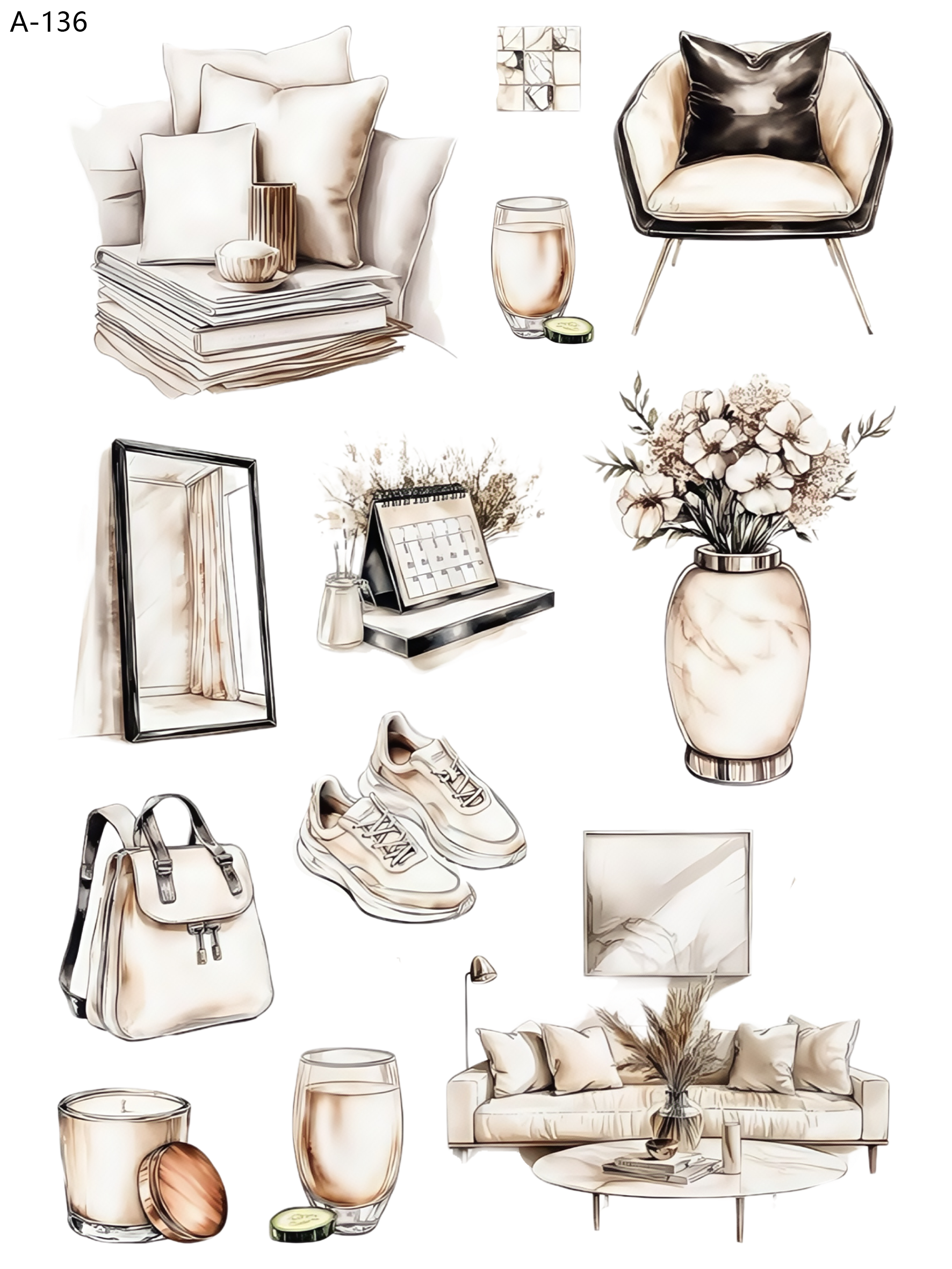 A136 embossed sticker A136 pre-cut embossed sticker (5.91*7.87 inch)