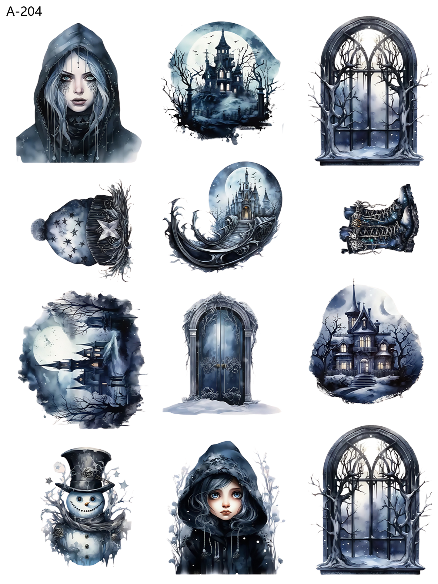 A204 embossed sticker A204 pre-cut embossed sticker (5.91*7.87 inch)