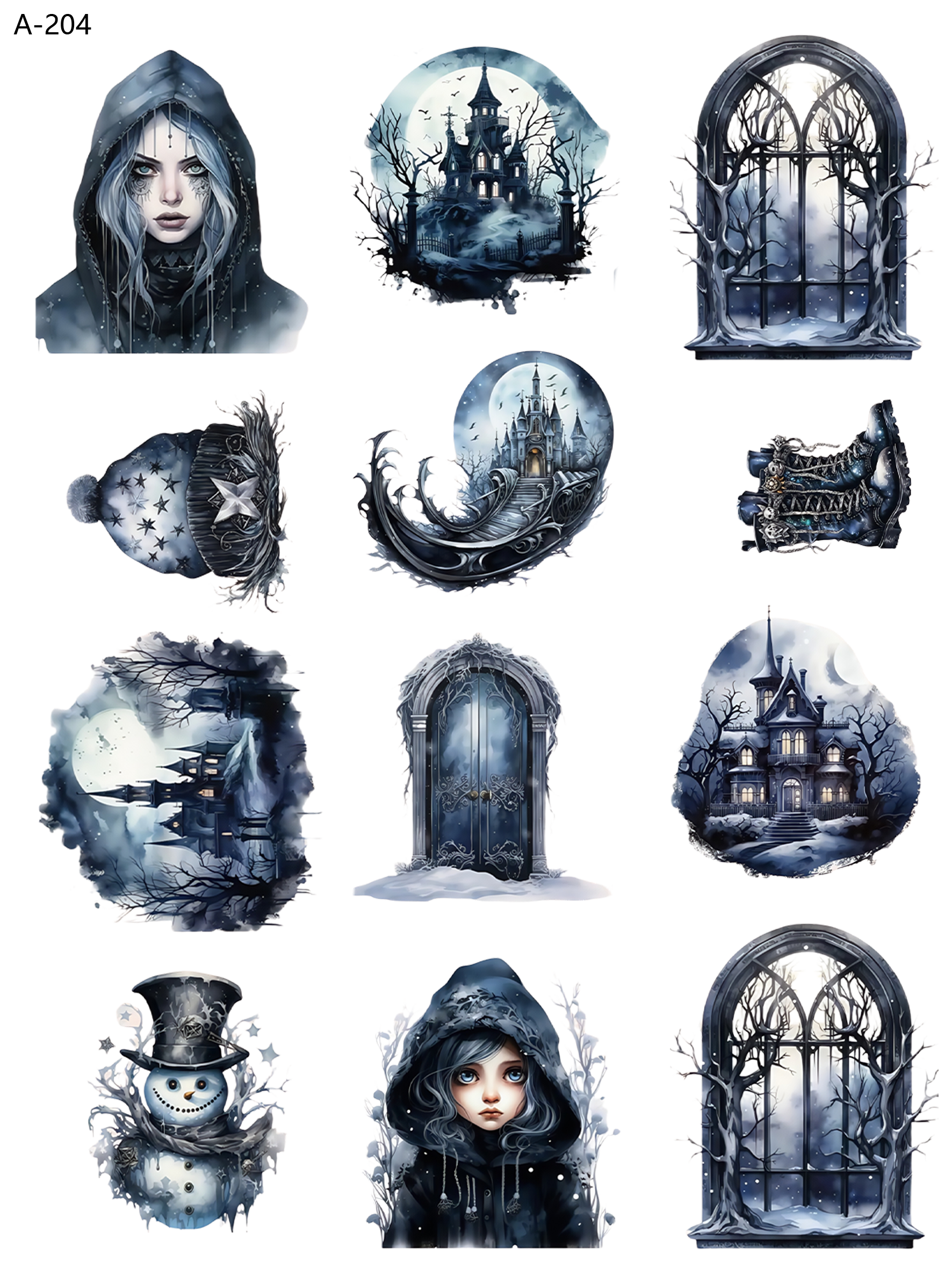 A204 embossed sticker A204 pre-cut embossed sticker (5.91*7.87 inch)