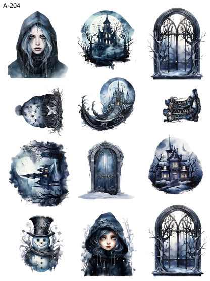 A204 embossed sticker A204 pre-cut embossed sticker (5.91*7.87 inch)