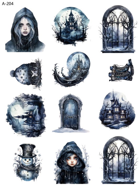 A204 embossed sticker A204 pre-cut embossed sticker (5.91*7.87 inch)