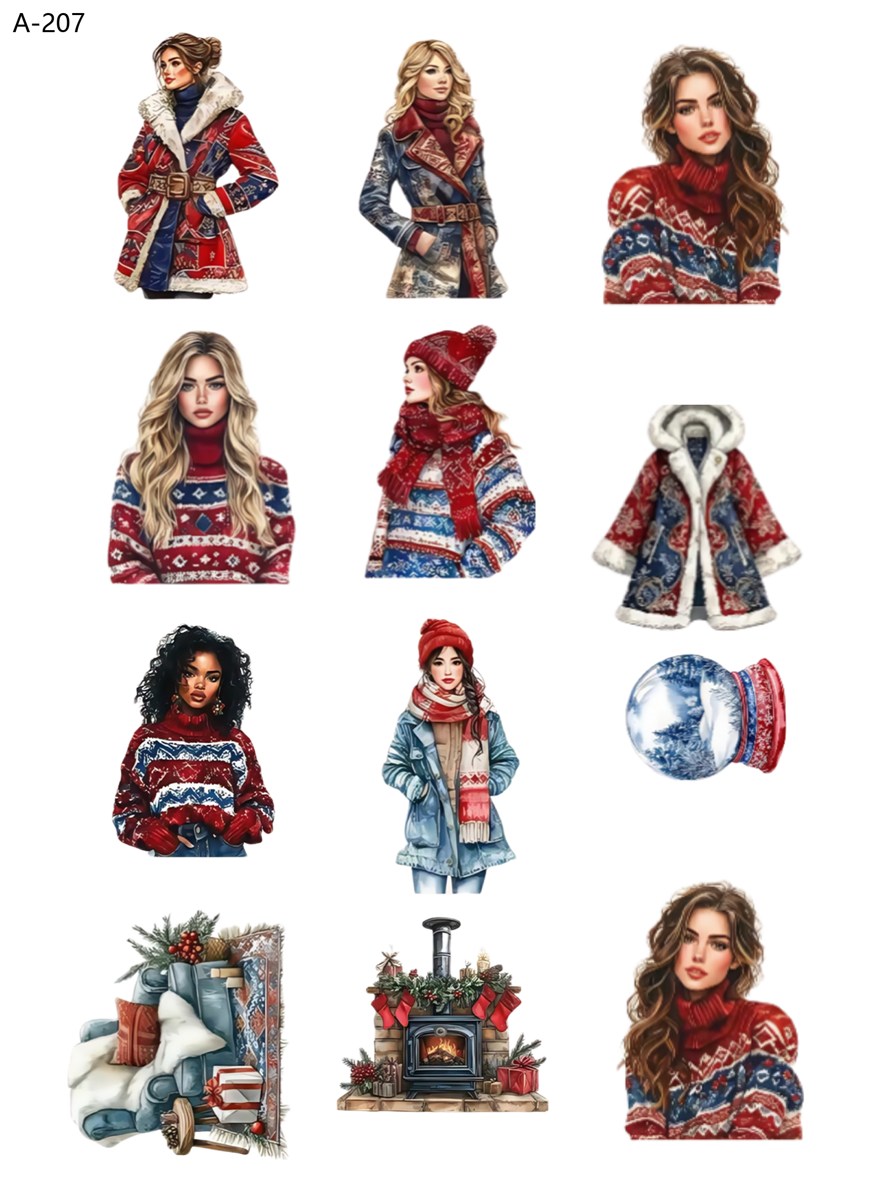 A207 embossed sticker A207 pre-cut embossed sticker (5.91*7.87 inch)