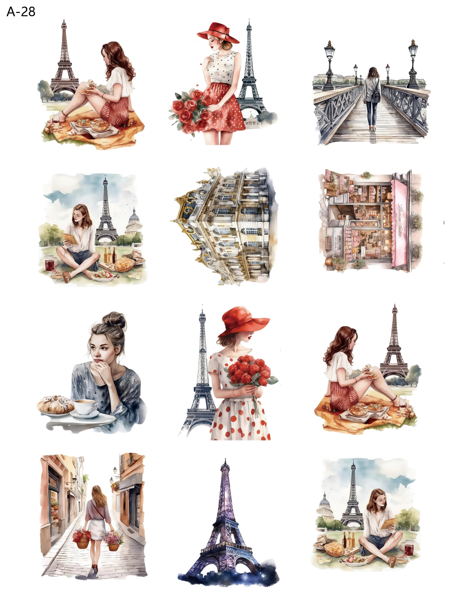 A28 embossed sticker A28 pre-cut embossed sticker (5.91*7.87 inch)