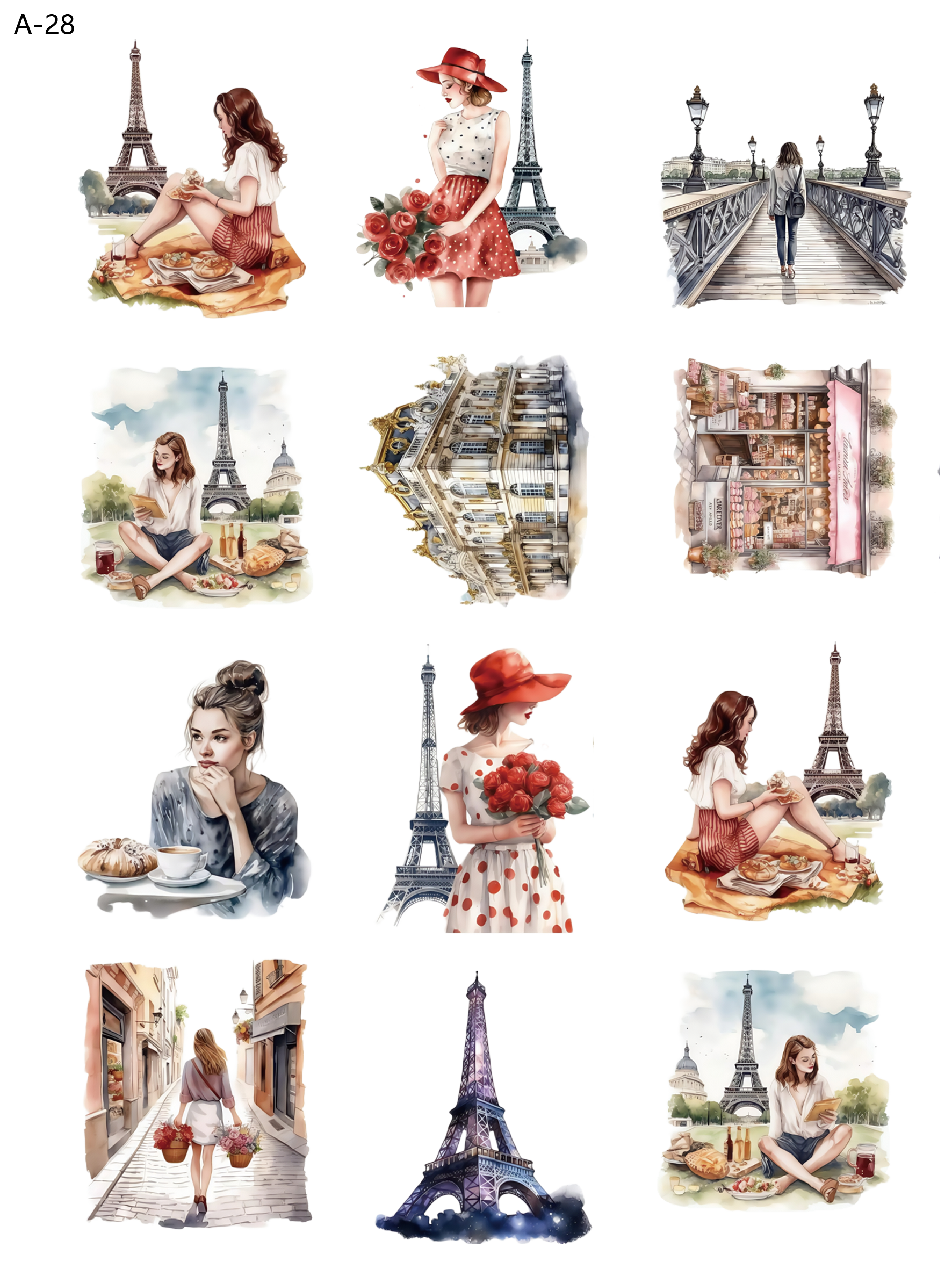 A28 embossed sticker A28 pre-cut embossed sticker (5.91*7.87 inch)