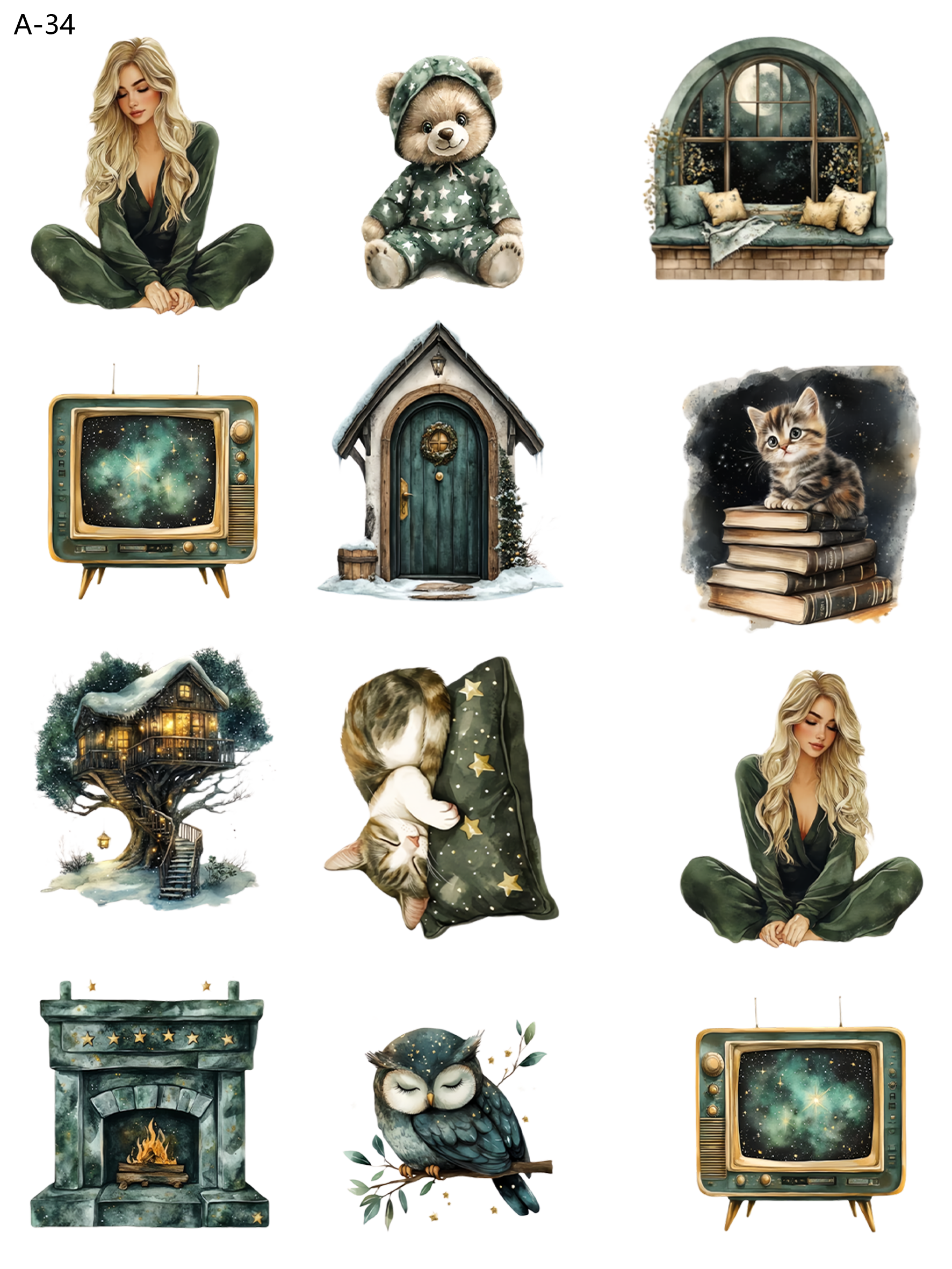 A34 embossed sticker A34 pre-cut embossed sticker (5.91*7.87 inch)