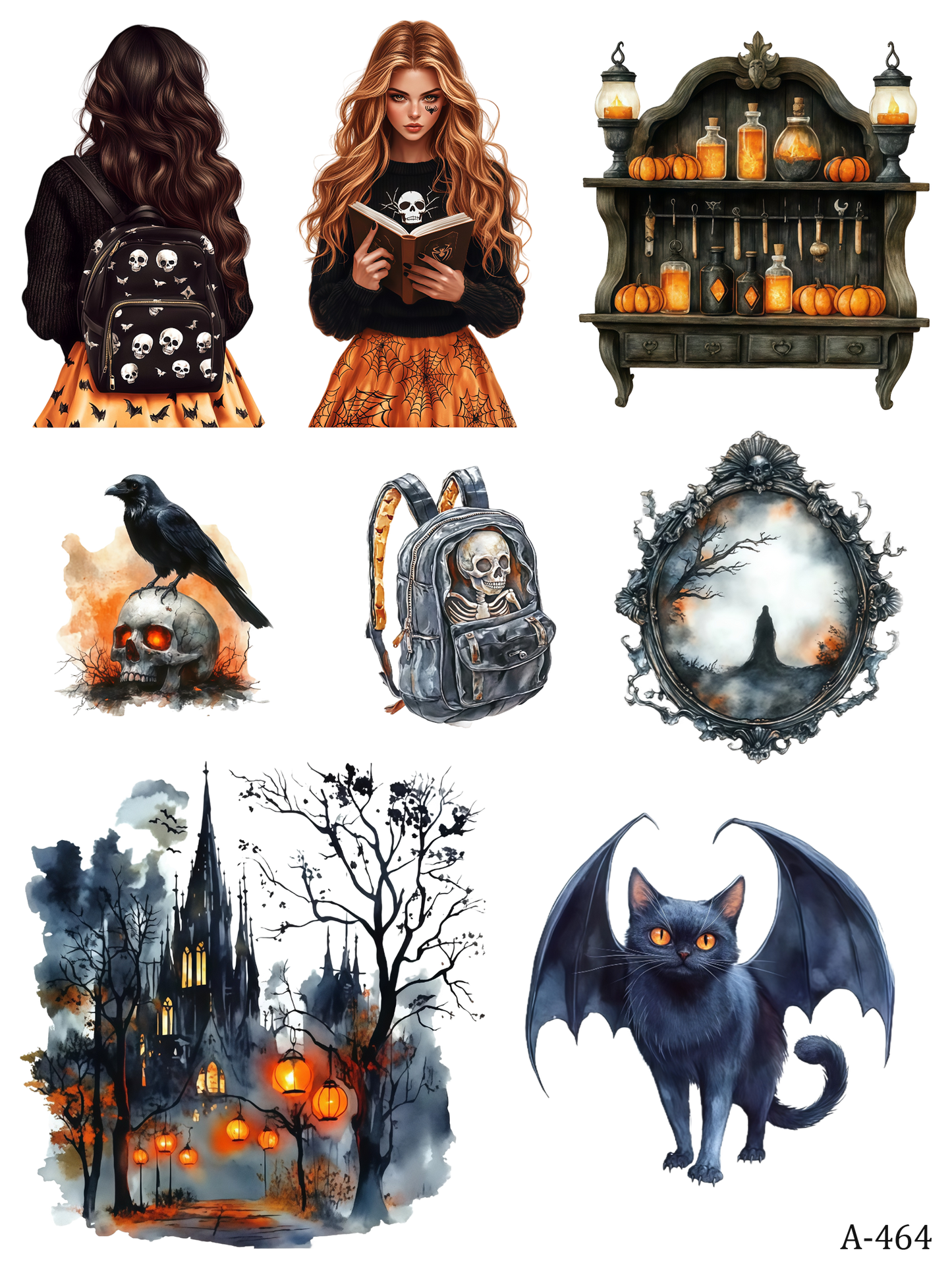 A463-A487 embossed sticker A464 pre-cut embossed sticker (5.91*7.87 inch)