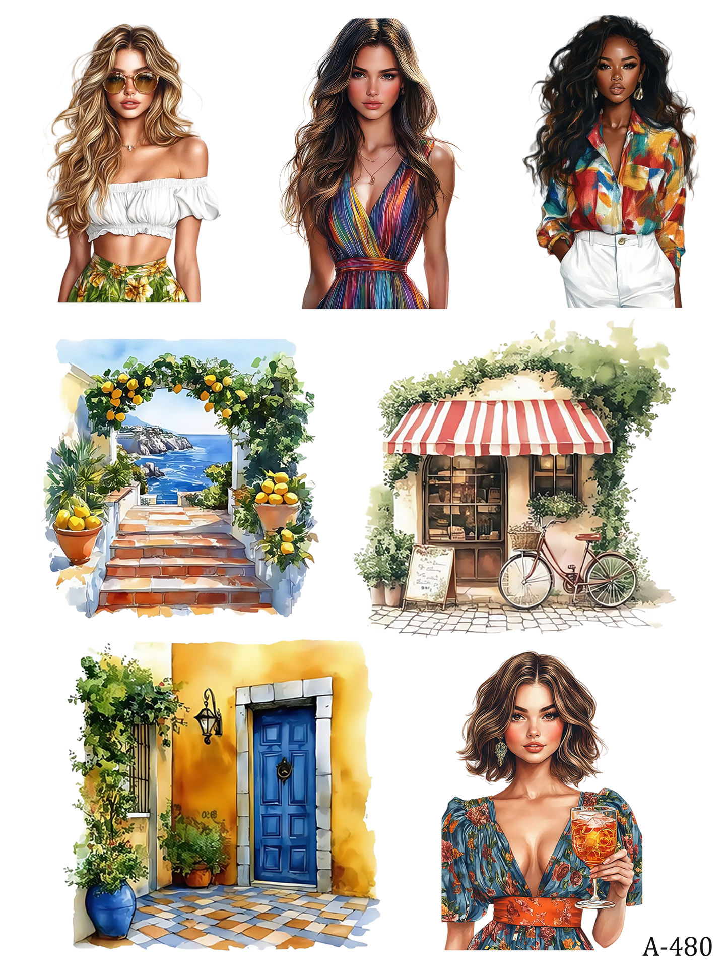 A463-A487 embossed sticker A480 pre-cut embossed sticker (5.91*7.87 inch)