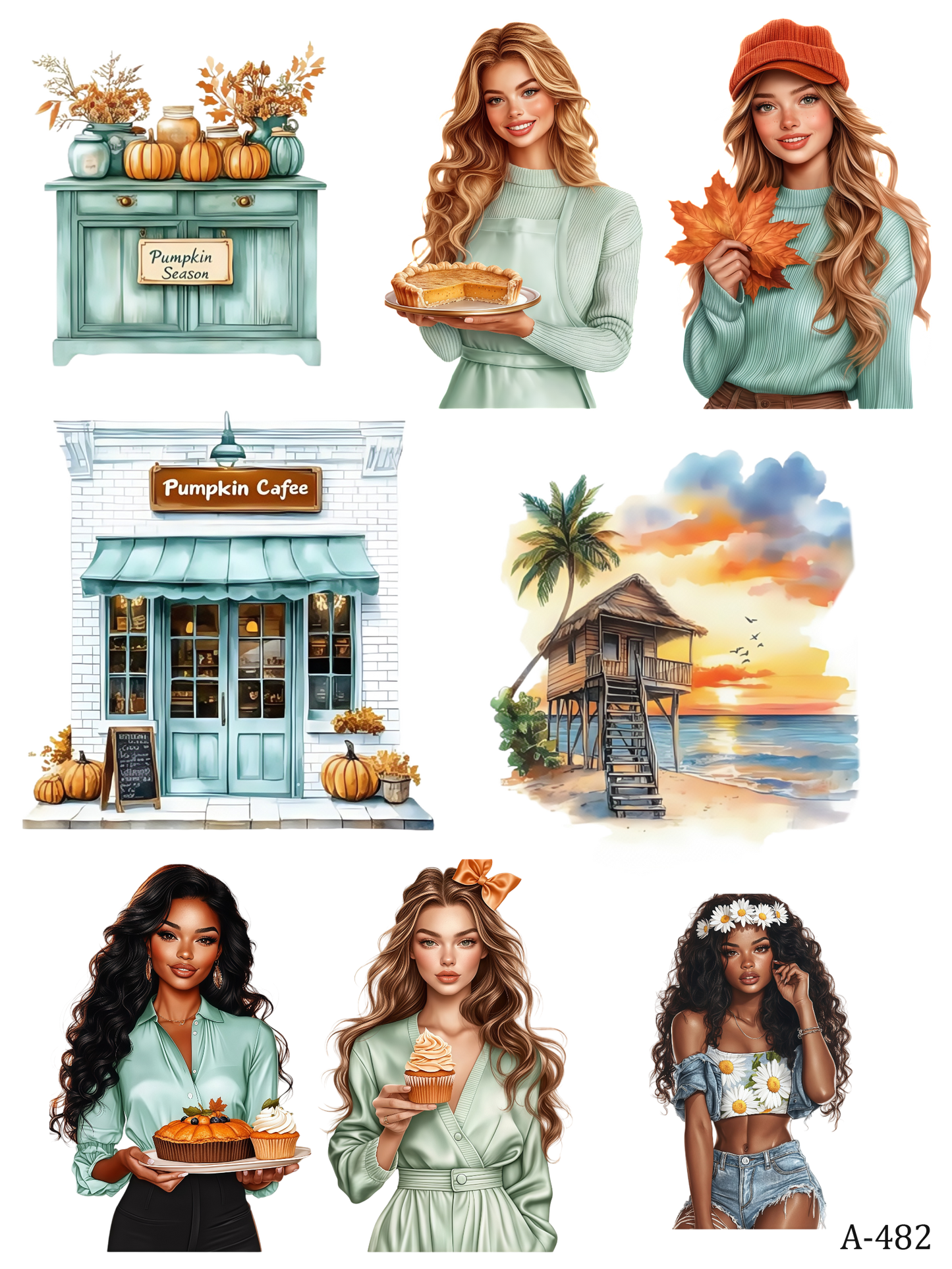 A463-A487 embossed sticker A482 pre-cut embossed sticker (5.91*7.87 inch)