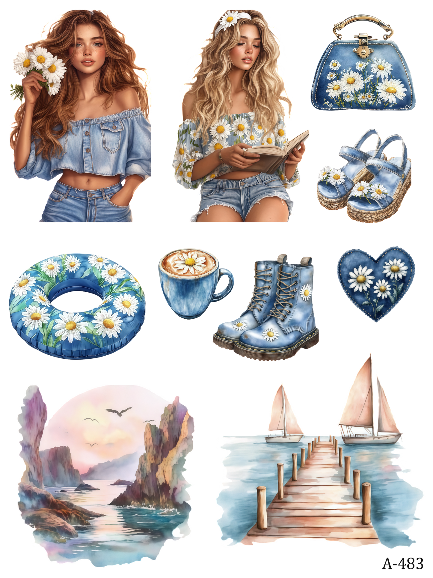 A463-A487 embossed sticker A483 pre-cut embossed sticker (5.91*7.87 inch)