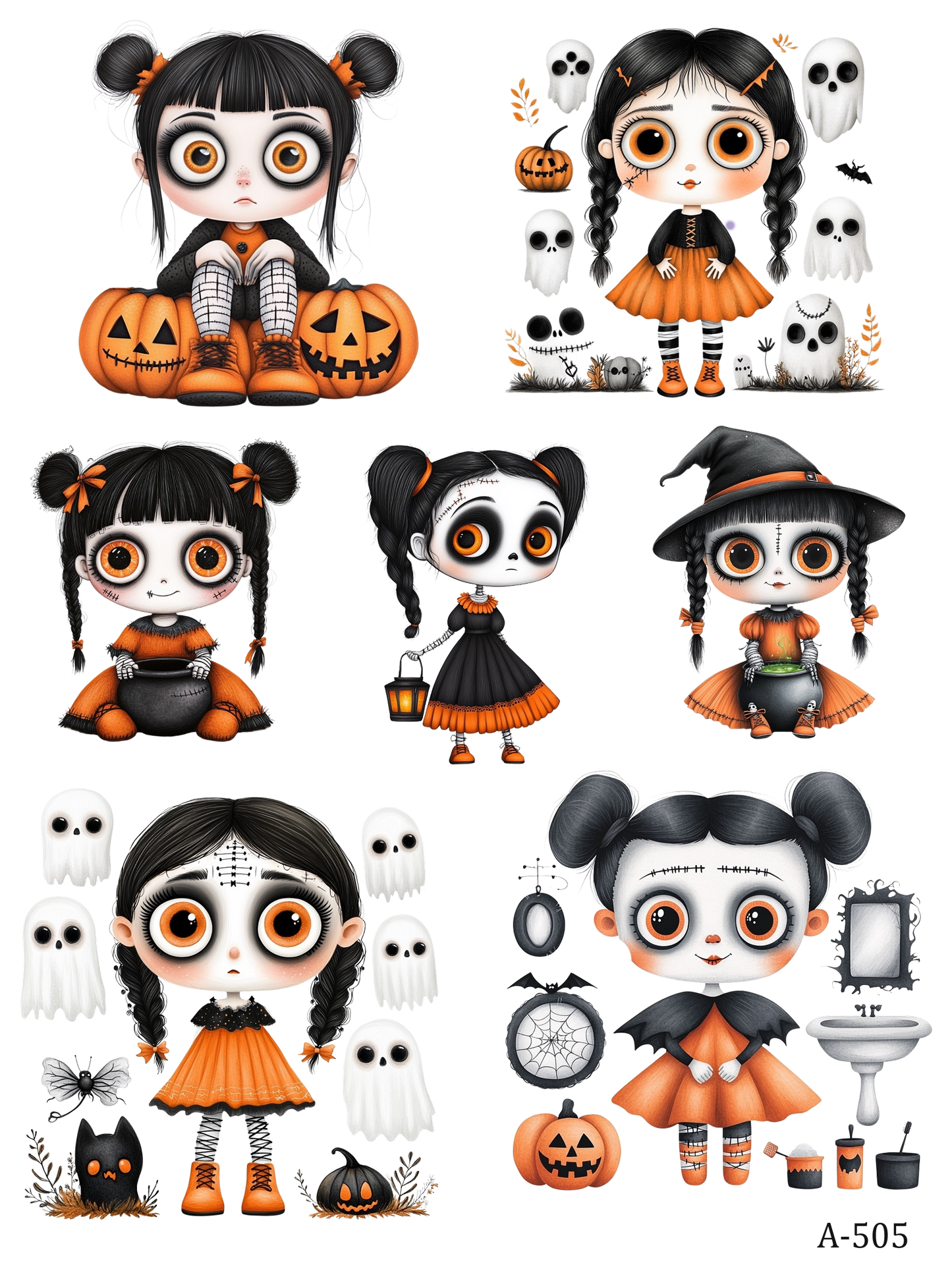 A499-A509 embossed sticker A505 pre-cut embossed sticker (5.91*7.87 inch)