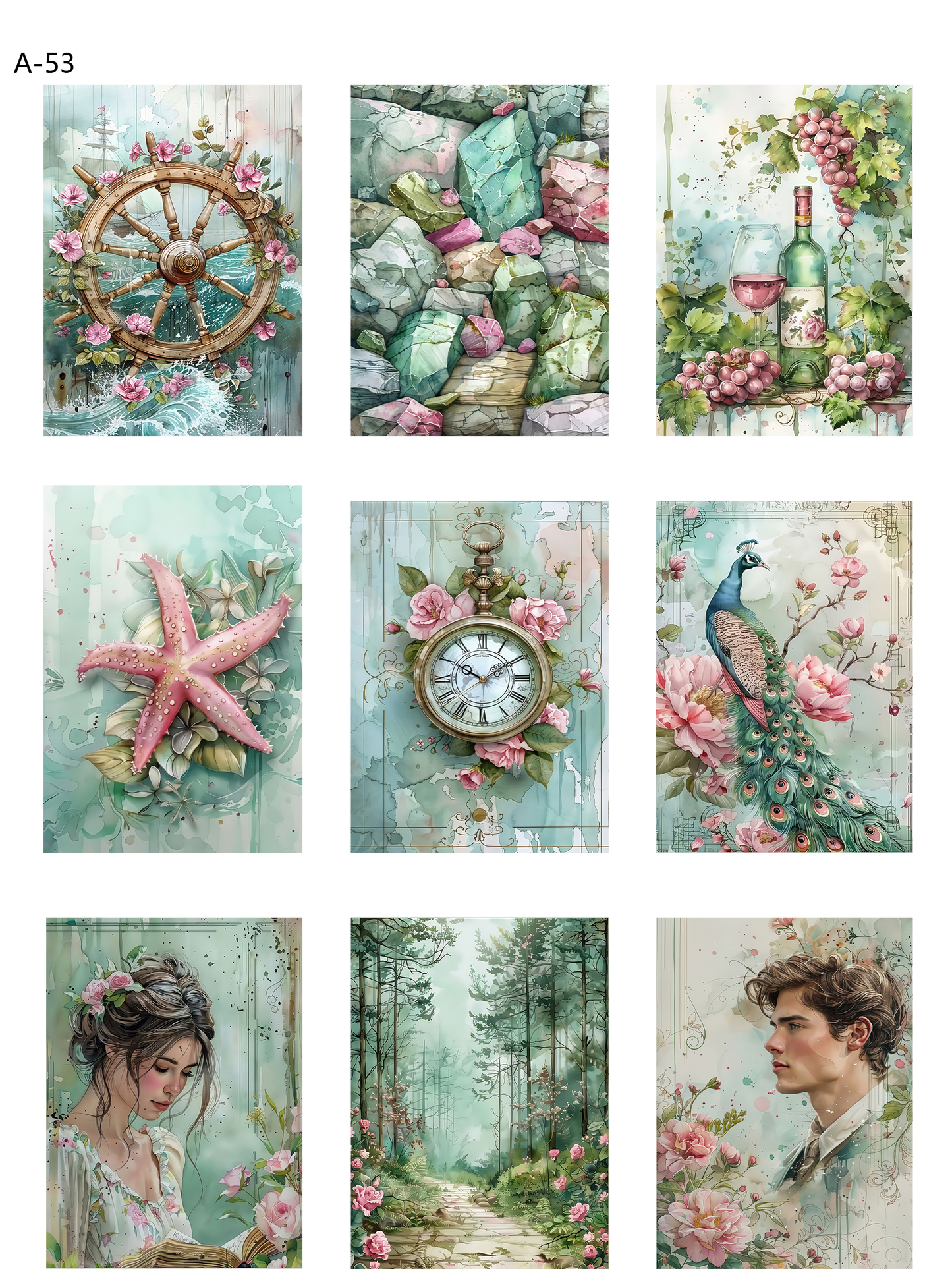 A53 embossed sticker A53 pre-cut embossed sticker (5.91*7.87 inch)