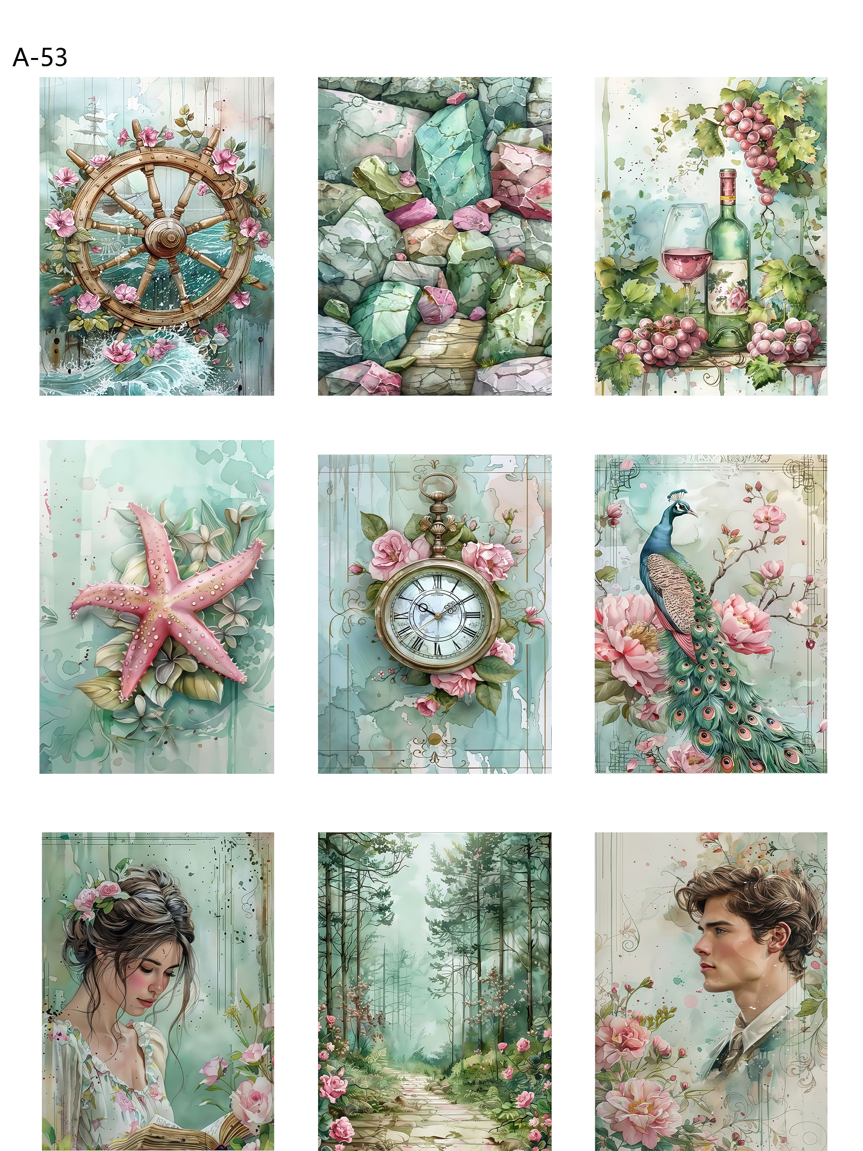 A53 embossed sticker A53 pre-cut embossed sticker (5.91*7.87 inch)