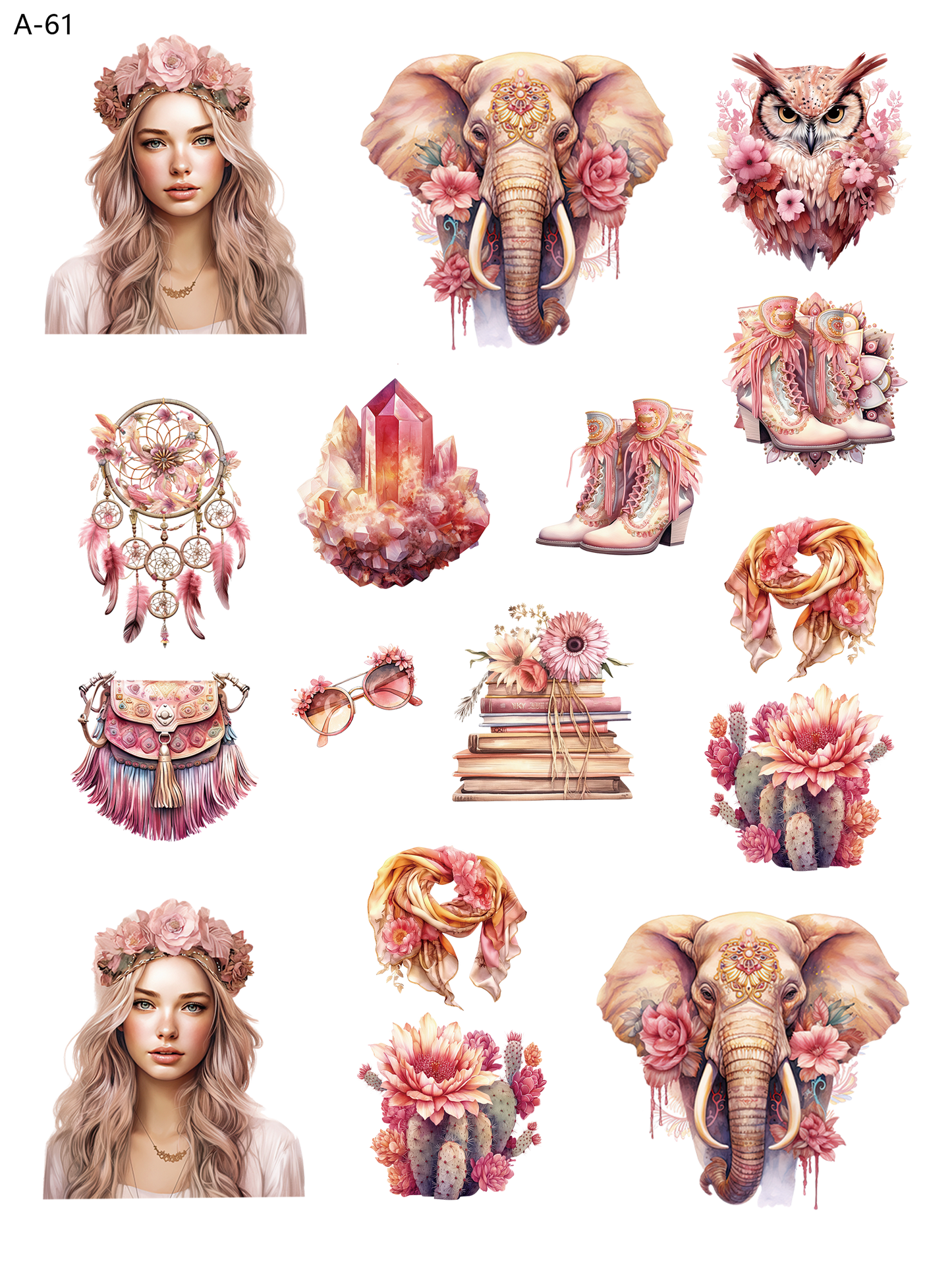 A61 embossed sticker A61 pre-cut embossed sticker (5.91*7.87 inch)