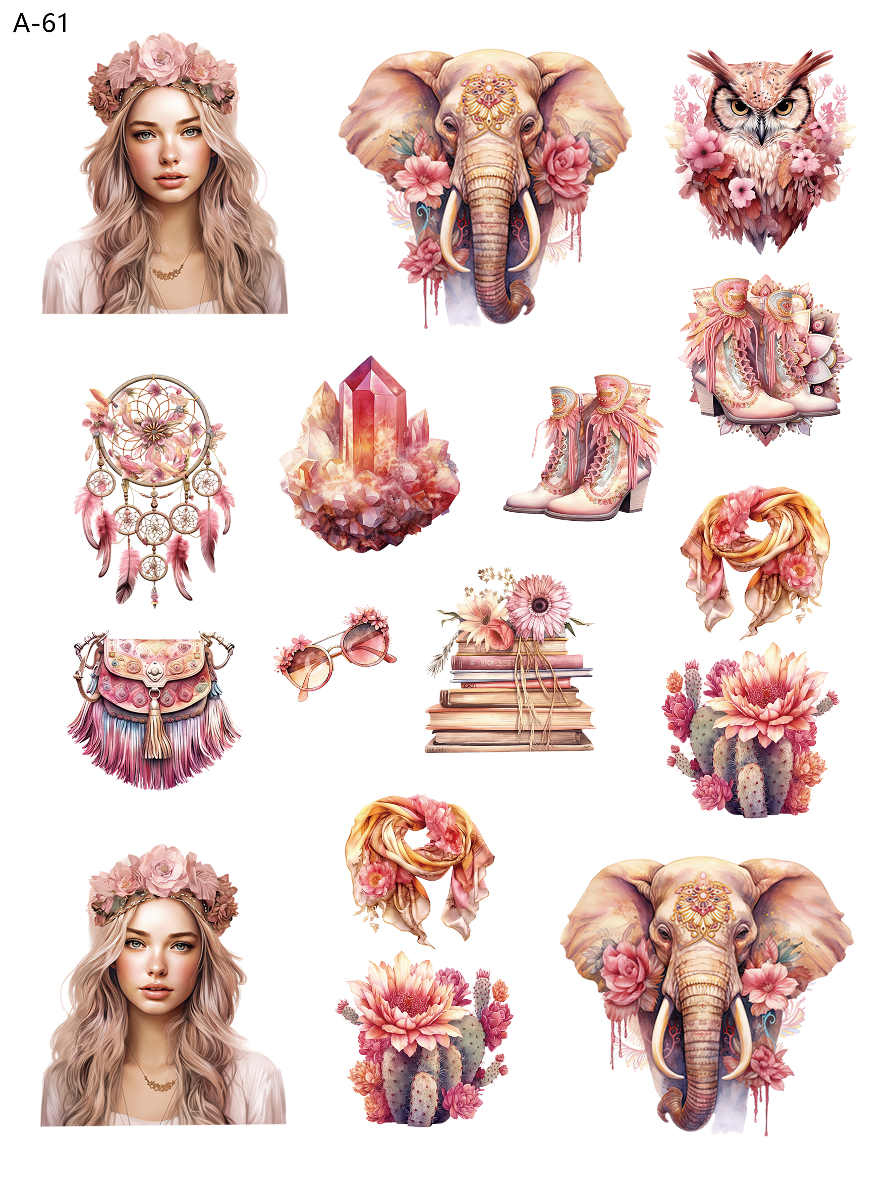 A61 embossed sticker A61 pre-cut embossed sticker (5.91*7.87 inch)