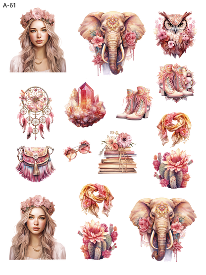 A61 embossed sticker A61 pre-cut embossed sticker (5.91*7.87 inch)