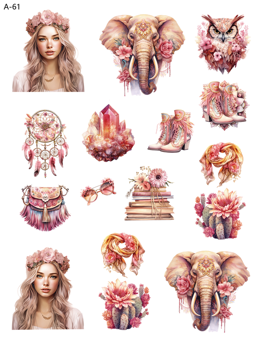 A61 embossed sticker A61 pre-cut embossed sticker (5.91*7.87 inch)