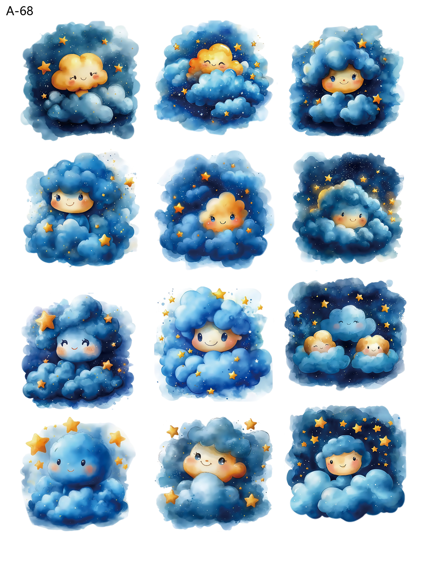 A68 embossed sticker A68 pre-cut embossed sticker (5.91*7.87 inch)