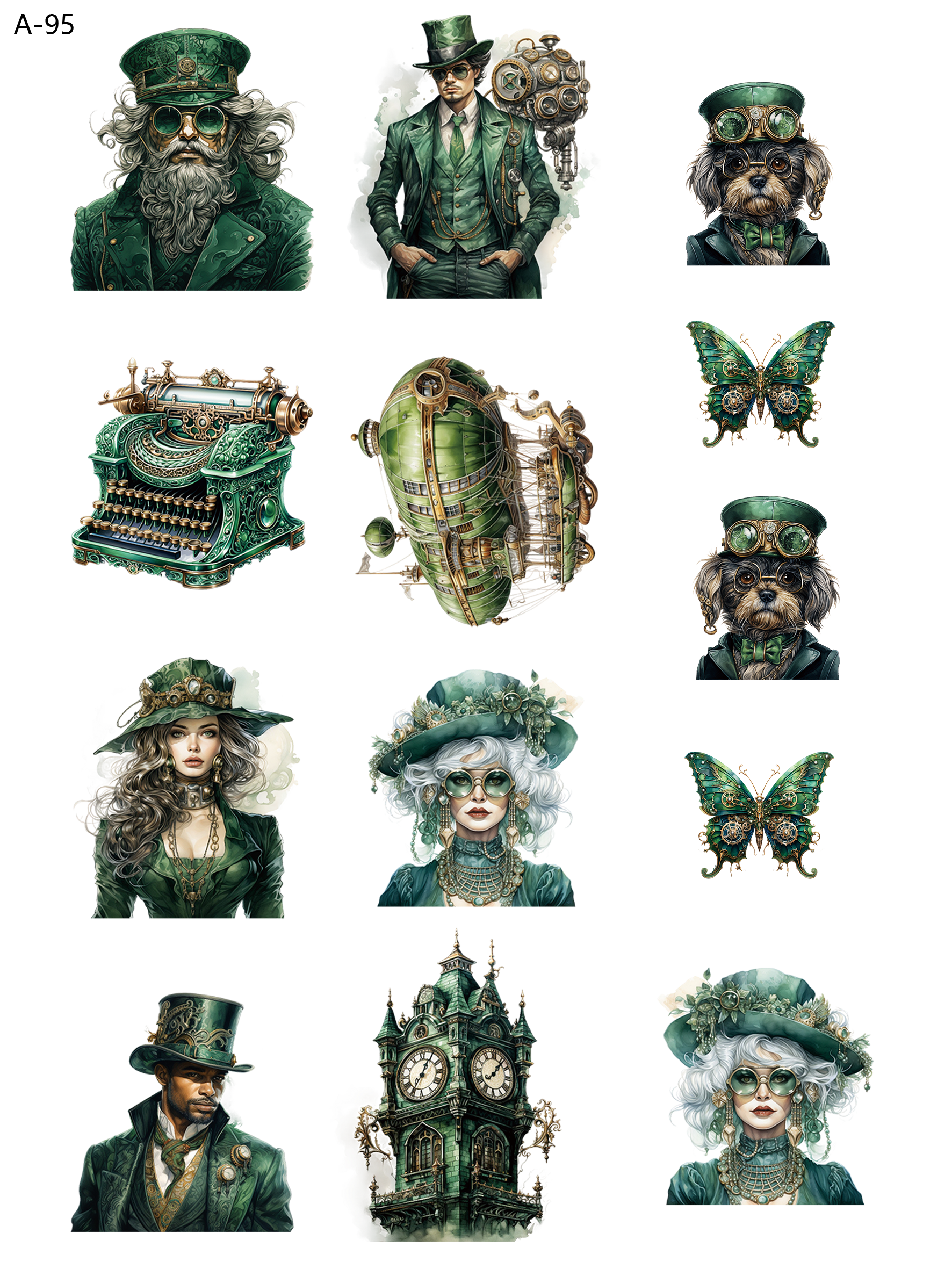 A95 embossed sticker A95 pre-cut embossed sticker (5.91*7.87 inch)